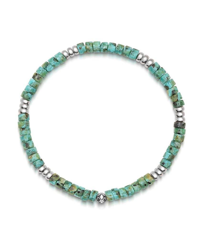  Turquoise Heishi Beads & Silver  Bracelet image 0
