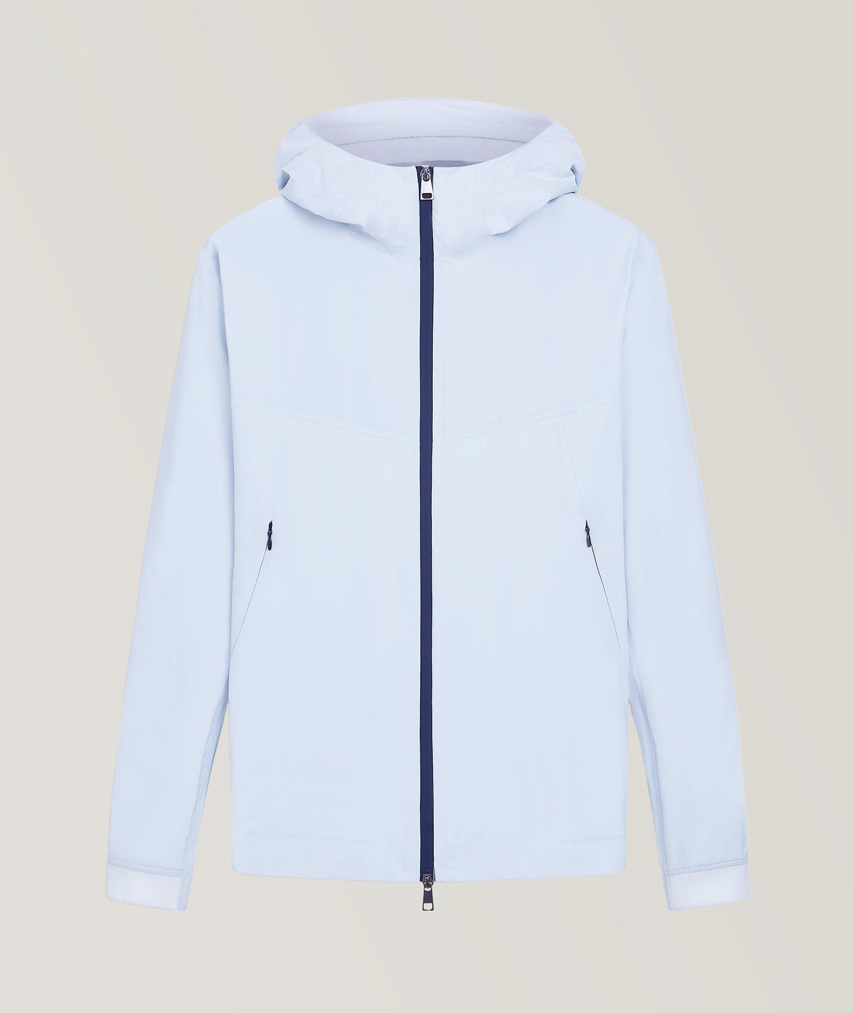 Blouson court en tissu technique à capuchon image 0