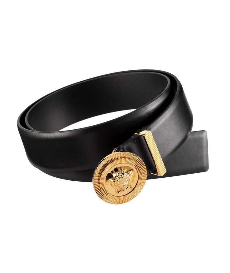 Versace First Line Emblem Medusa Logo Leather Belt | Belts | Harry Rosen