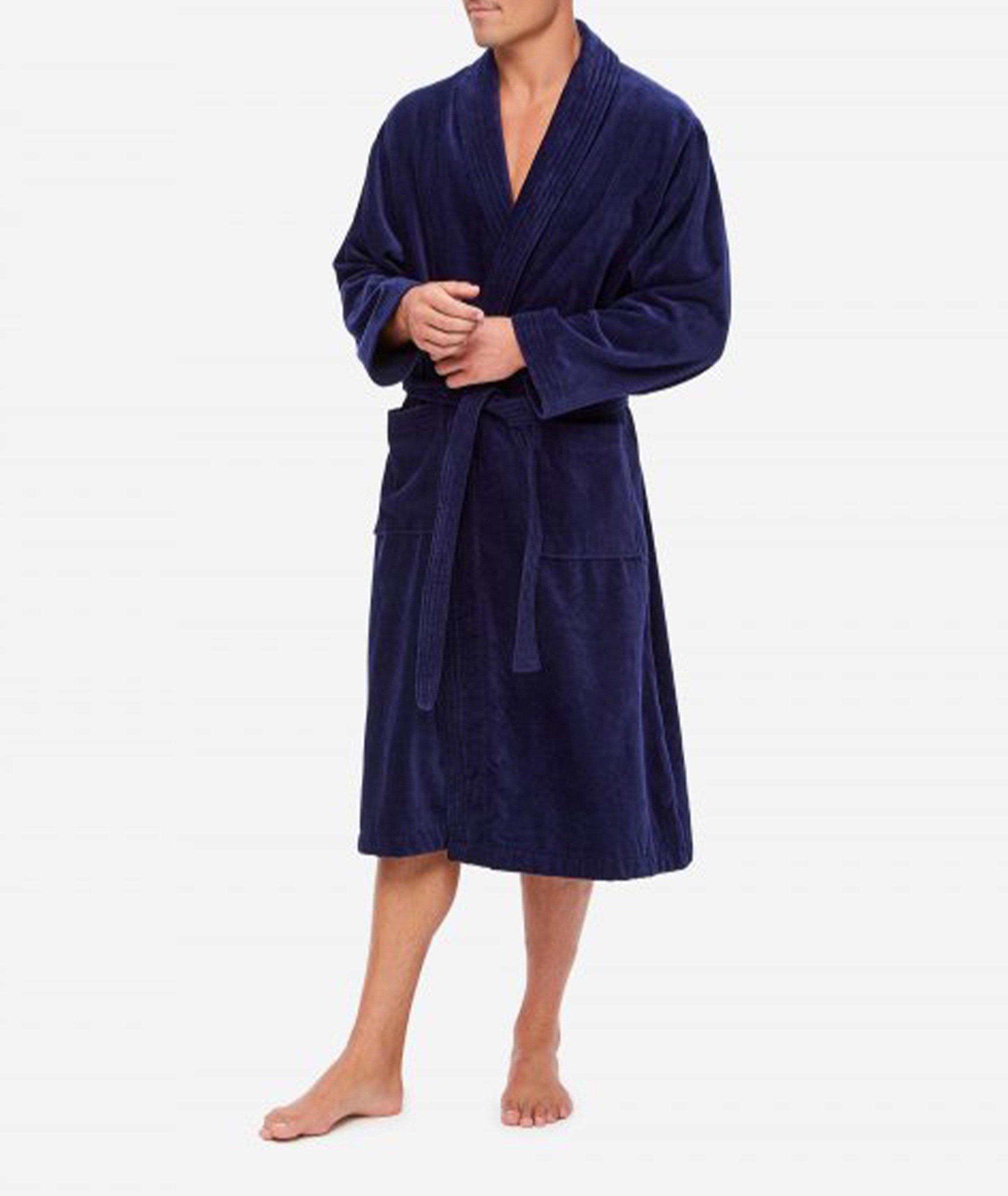 Men Dual Pocket Belted Sleep Robe