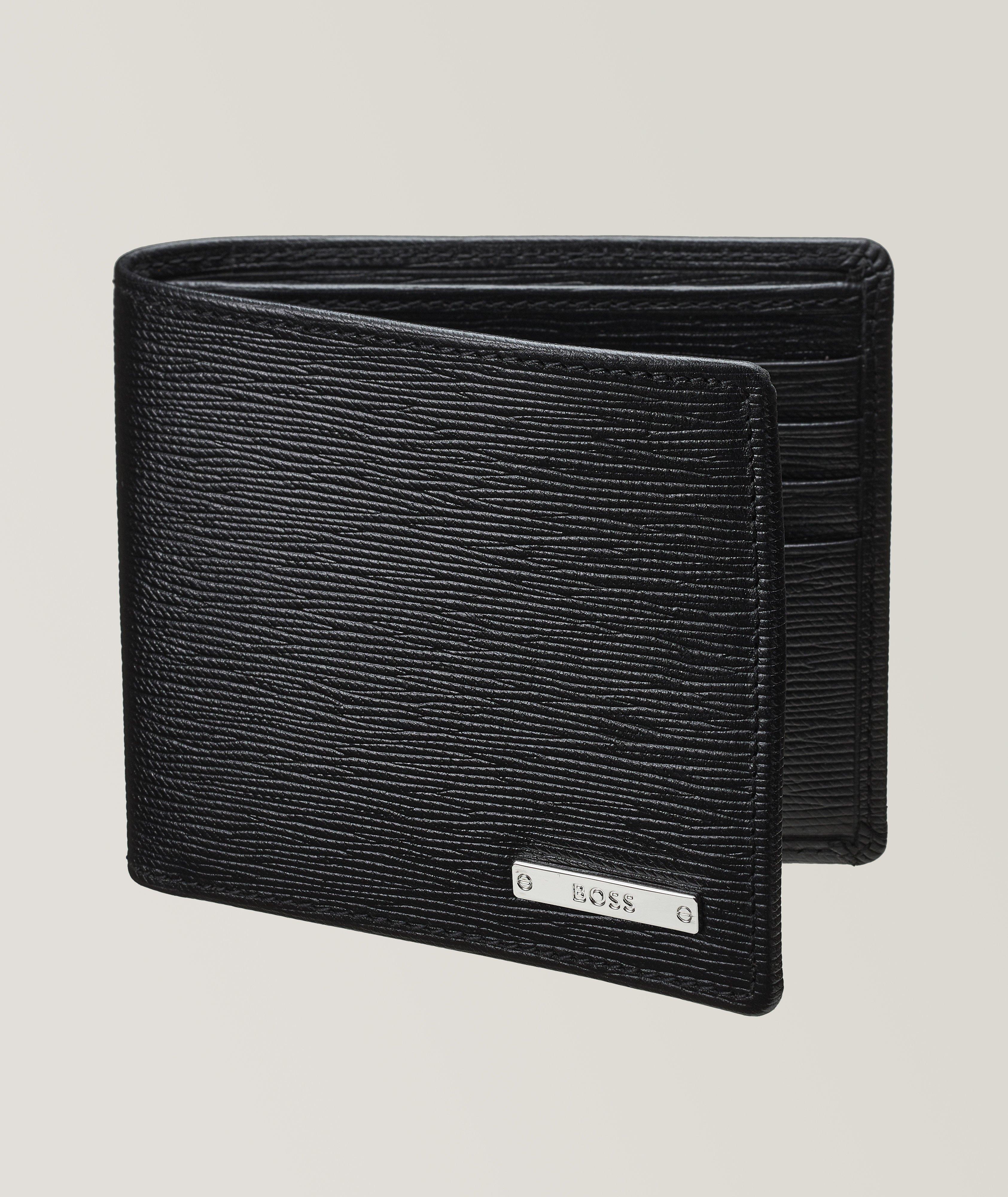 BOSS Plaque Logo Embossed Saffiano Leather Bifold Wallet | Wallets ...