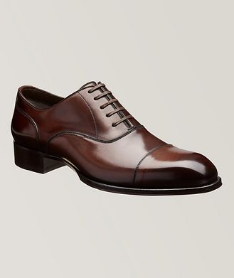 TOM FORD Leather Cap-Toe Oxfords