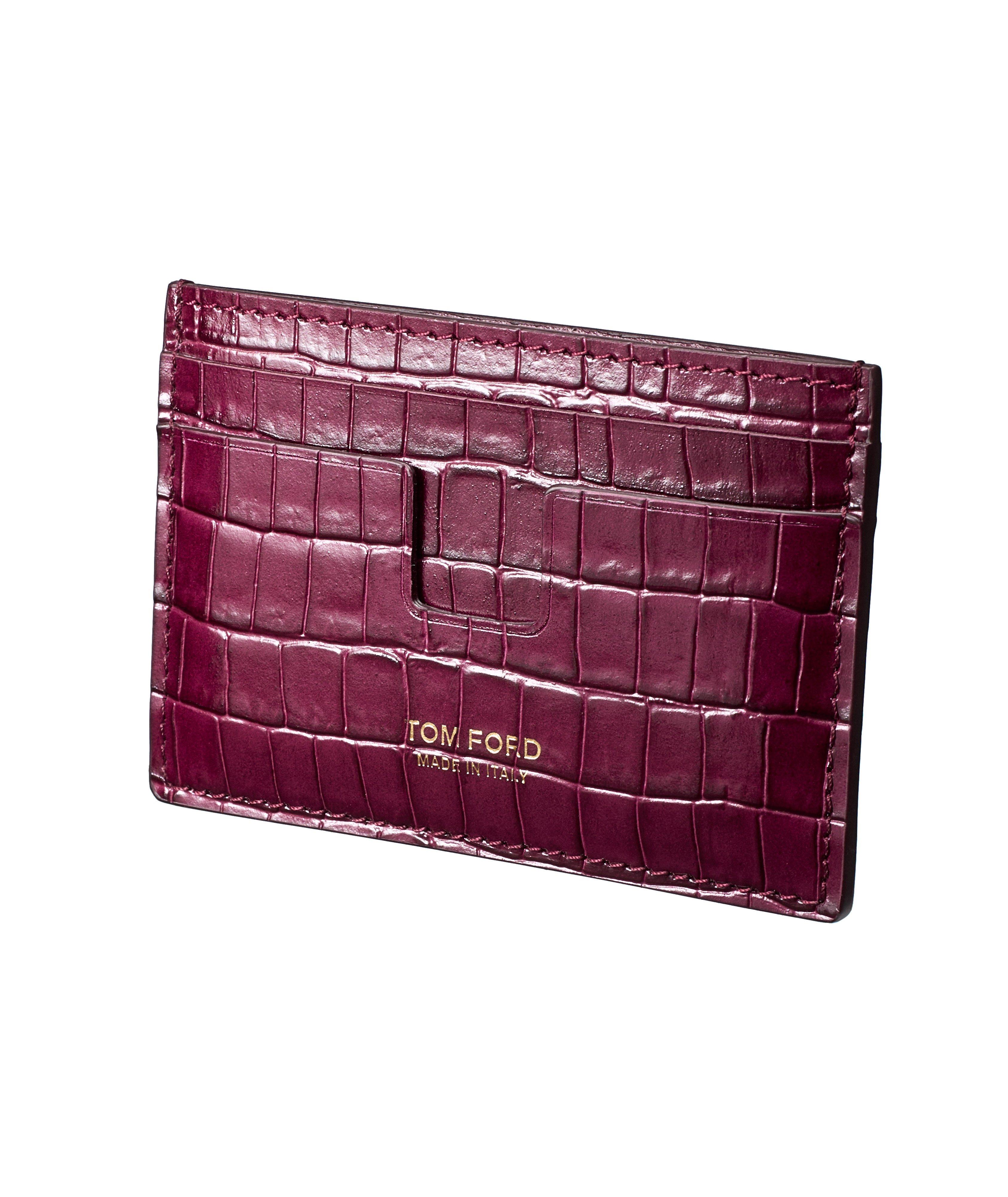 Embossed Alligator Leather Cardholder image 0