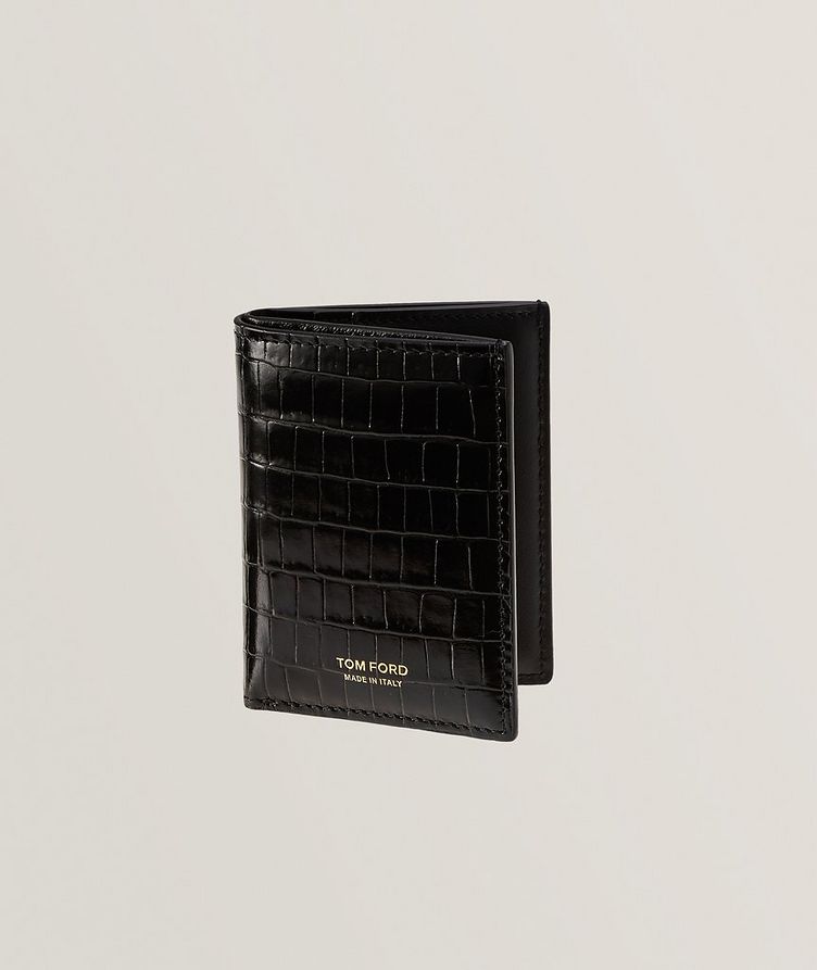 Crocodile Pattern Leather Bifold Wallet image 0