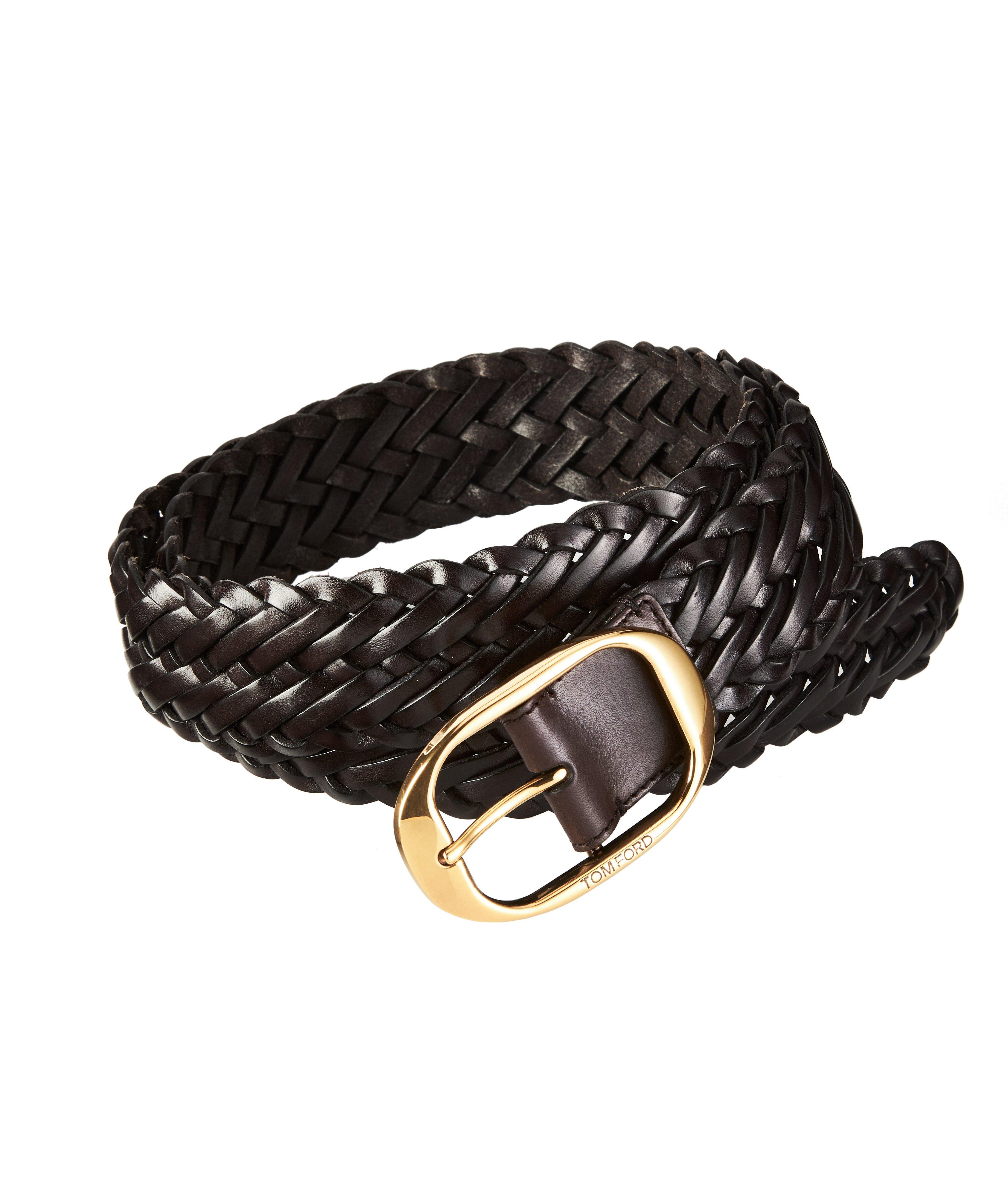 Tom Ford Woven Leather Oval Buckle Belt | Belts | Harry Rosen