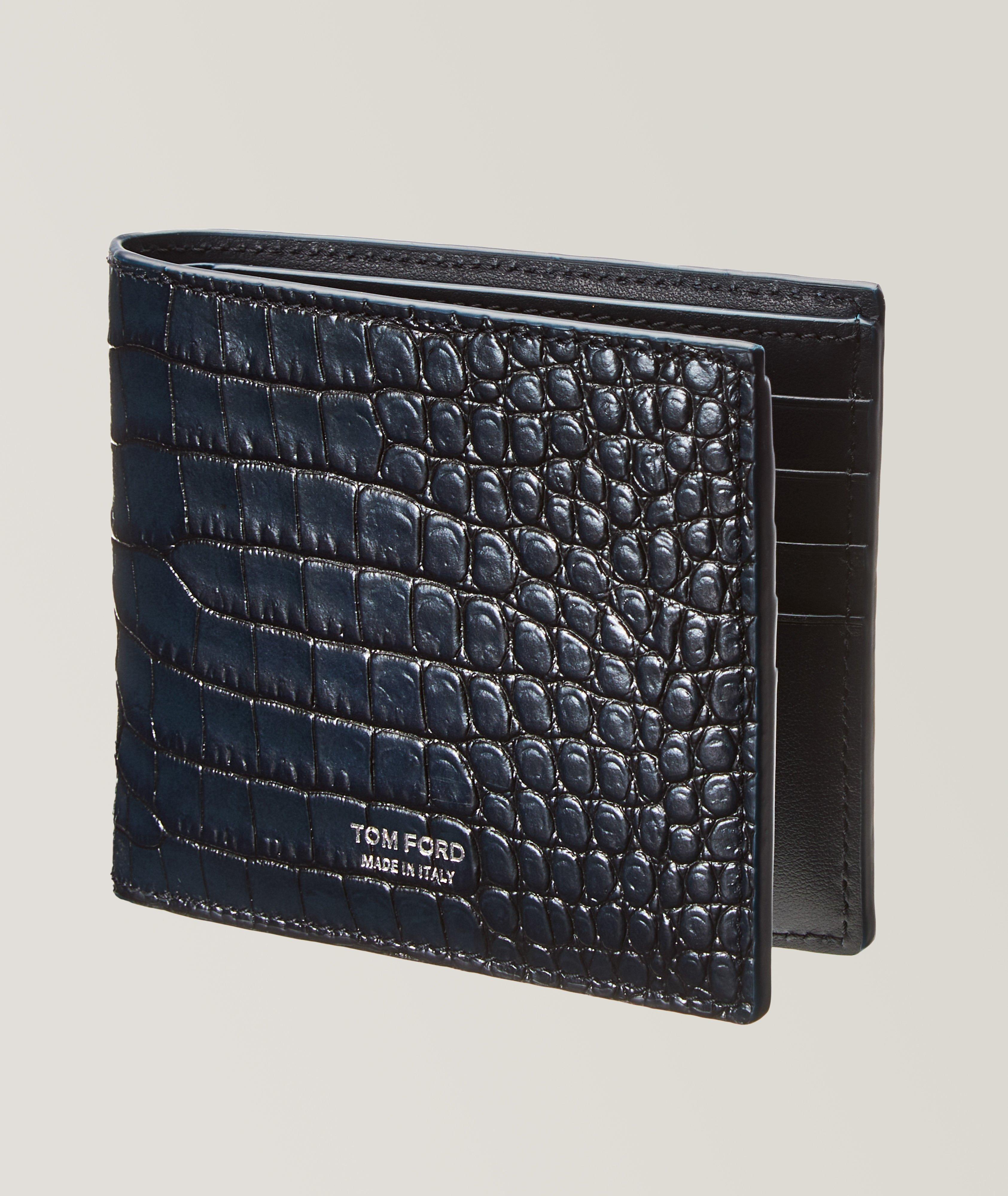 Leather Alligator Print Bifold Wallet image 0