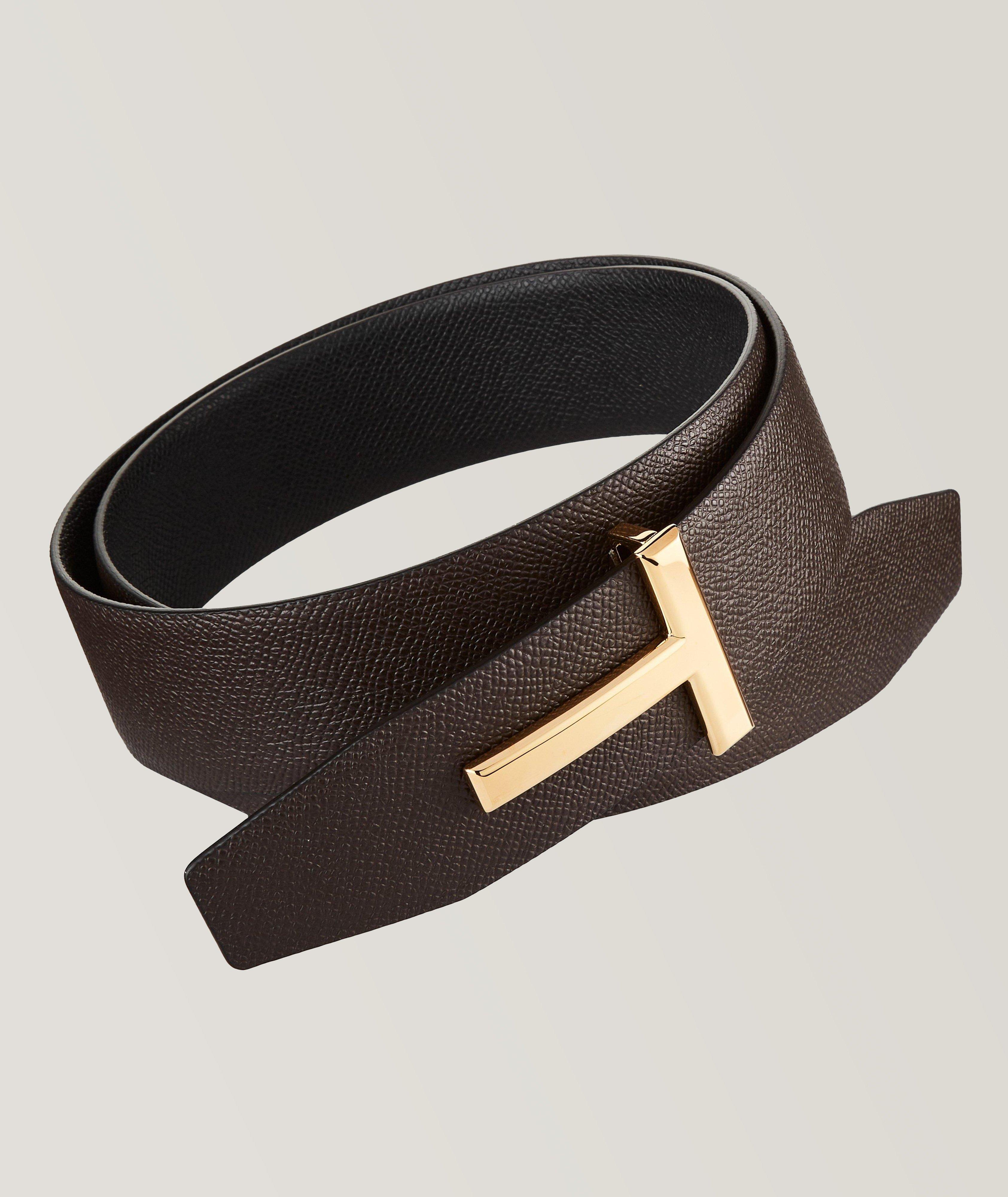 TOM FORD Reversible T-Buckle Leather Belt, Belts