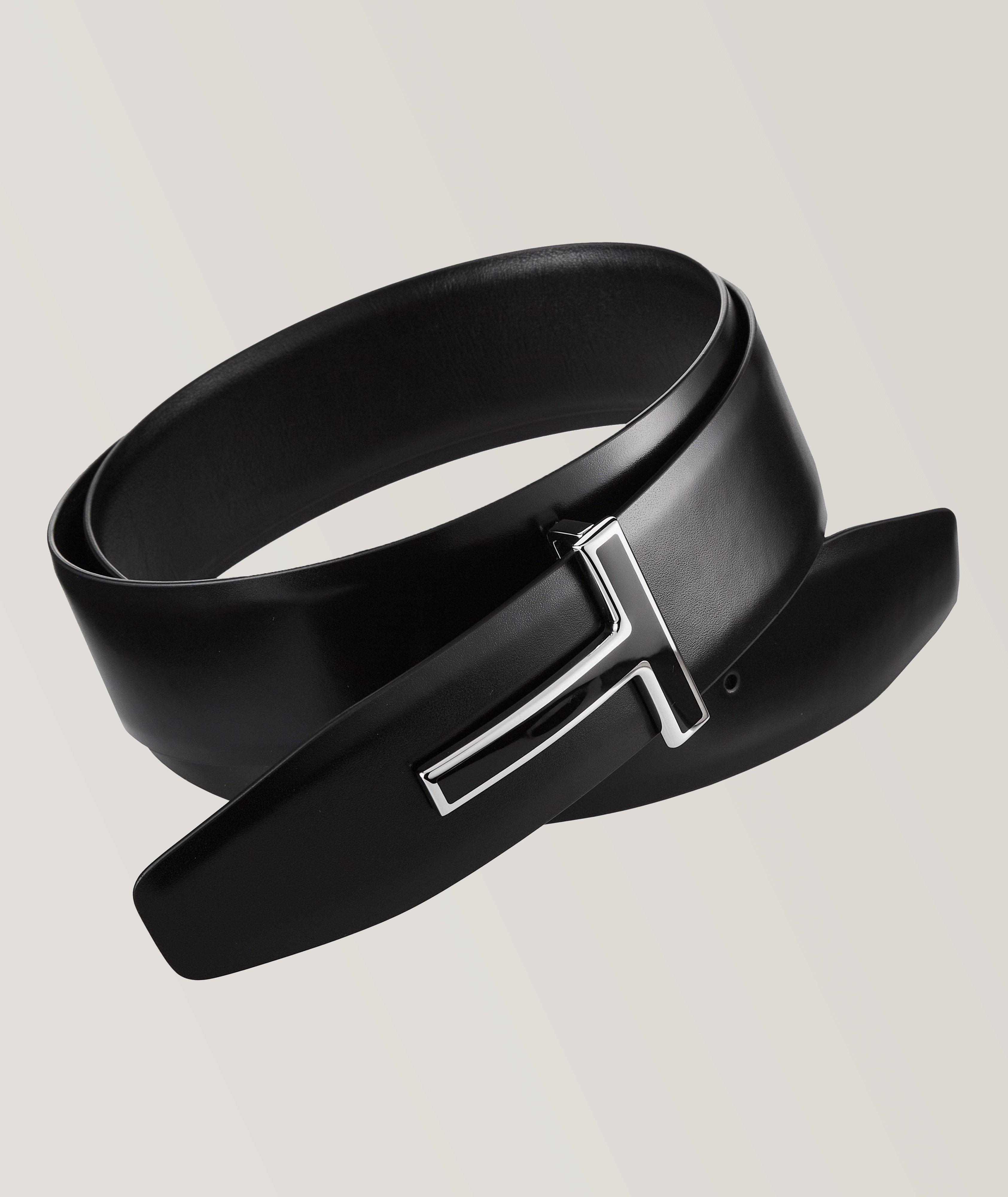 HUGO - Reversible belt in Italian leather with signature buckle