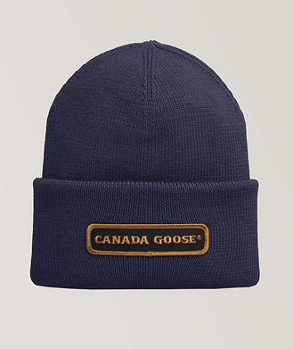 Canada Goose Emblem Logo Patch Rib Merino Wool Toque