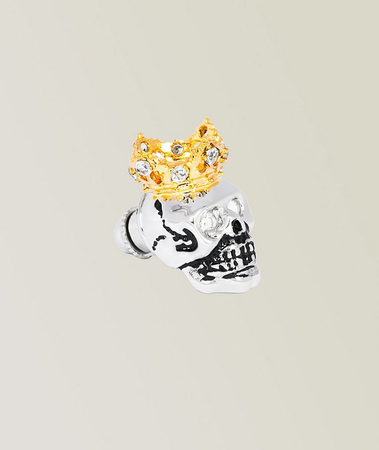 King Skull Rhodium Plated Pin image 0