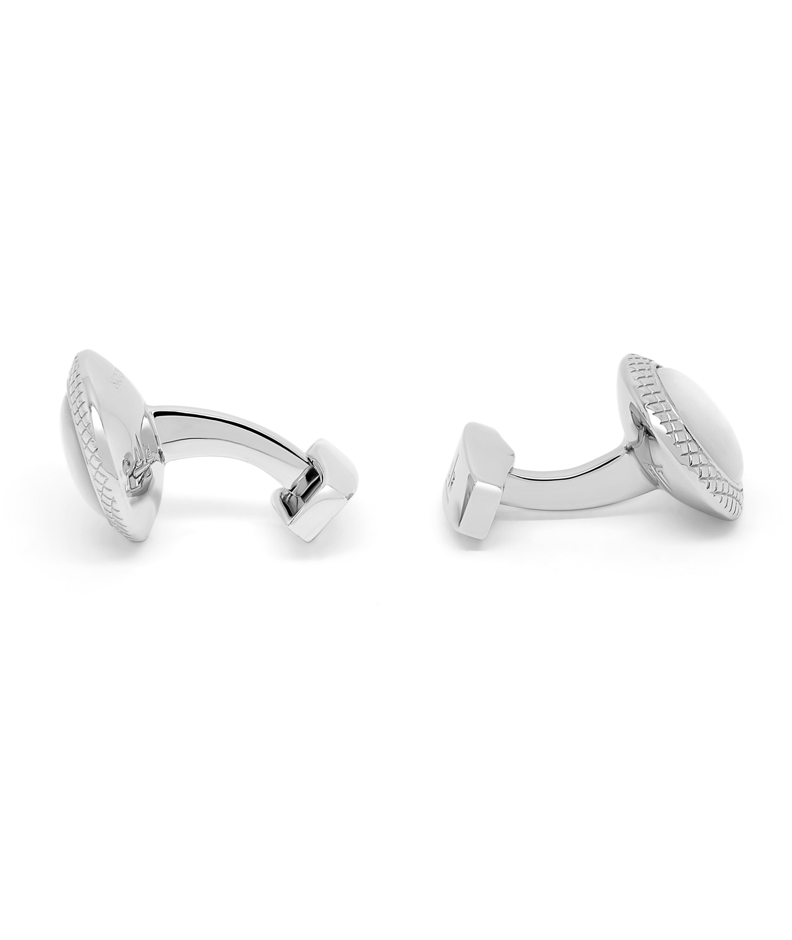 Limited Edition Rhodium Plated Bullseye Round Cufflinks image 2