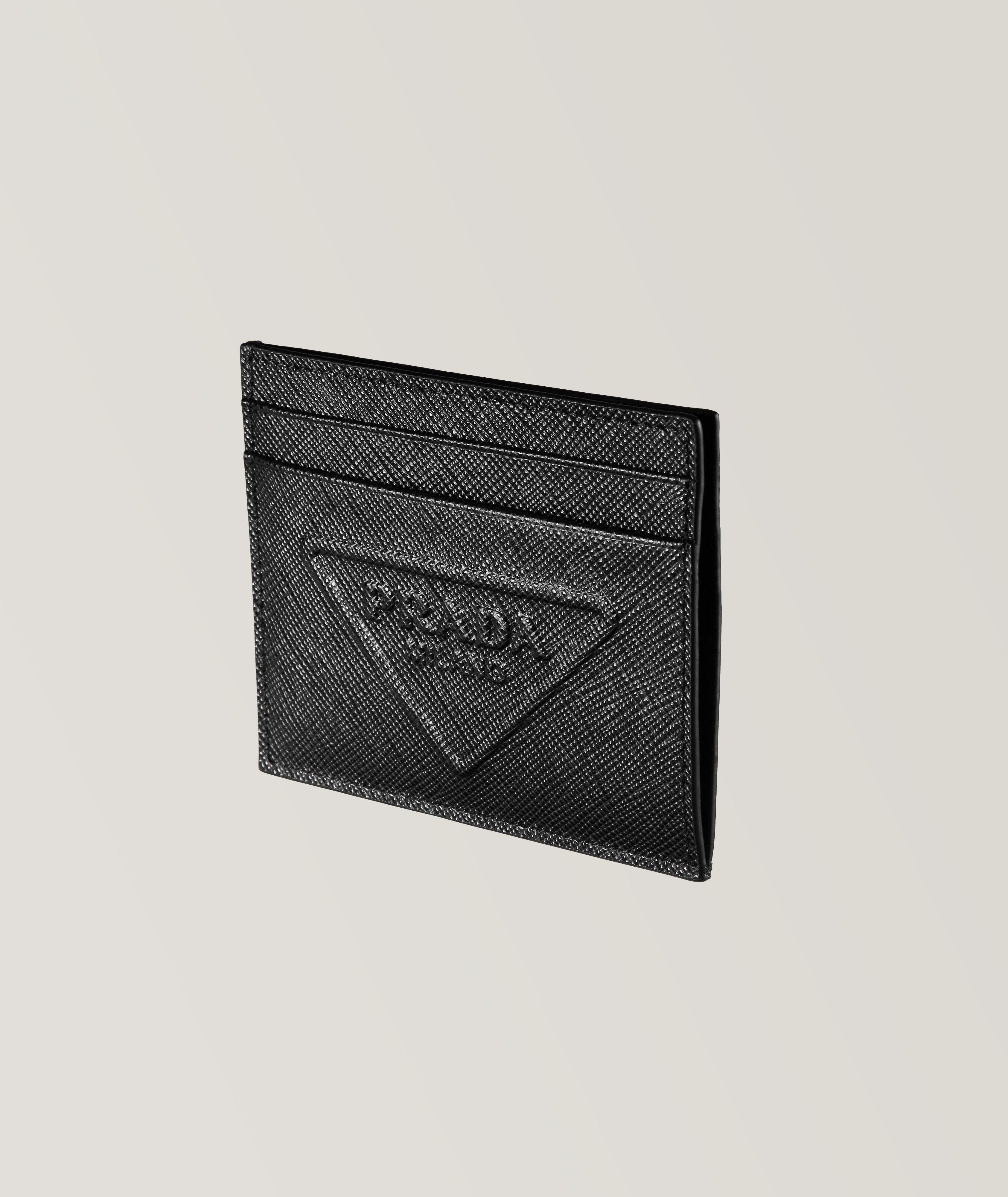 Embossed Logo Saffiano Leather Card Holder image 0