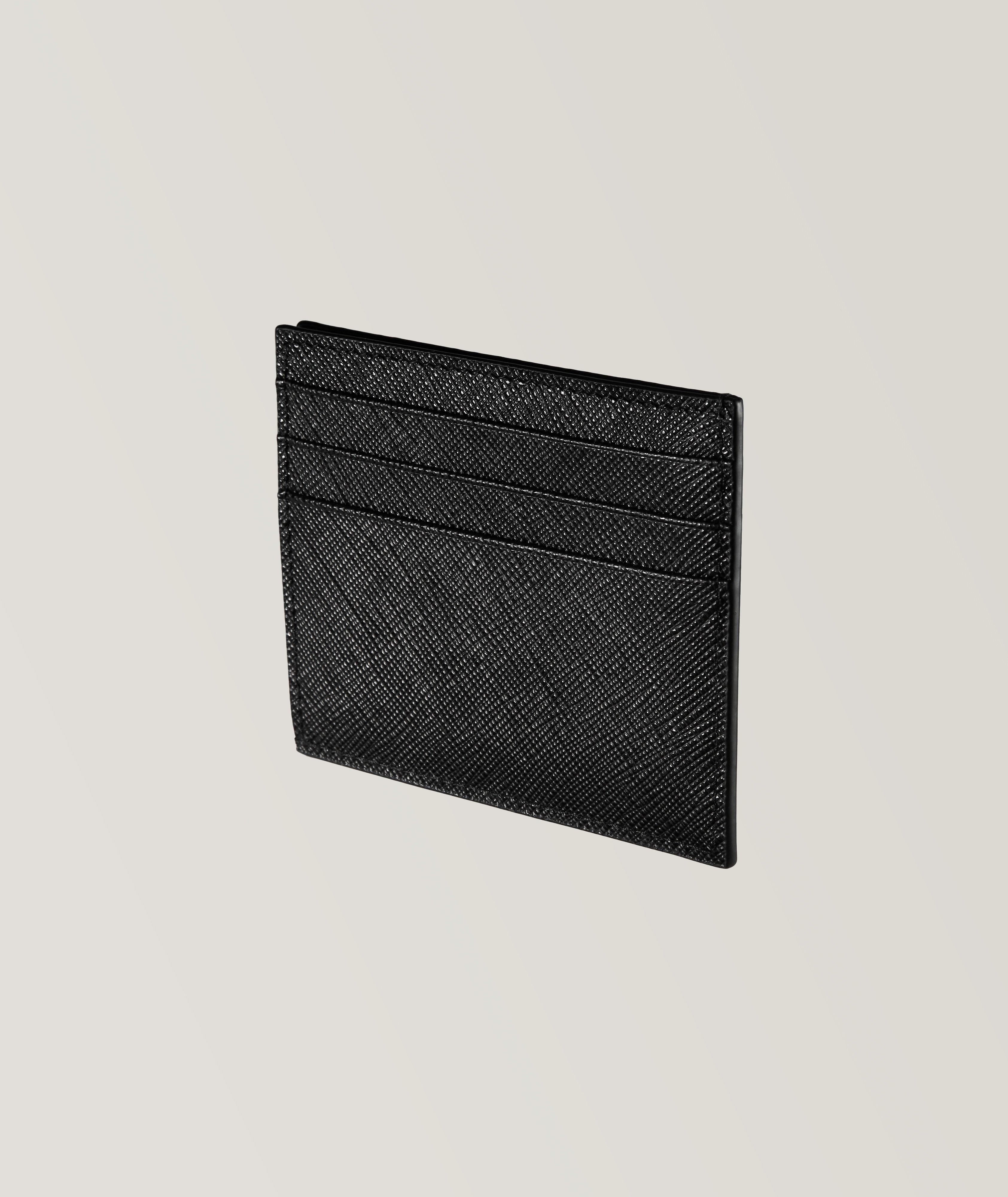 Embossed Logo Saffiano Leather Card Holder image 1