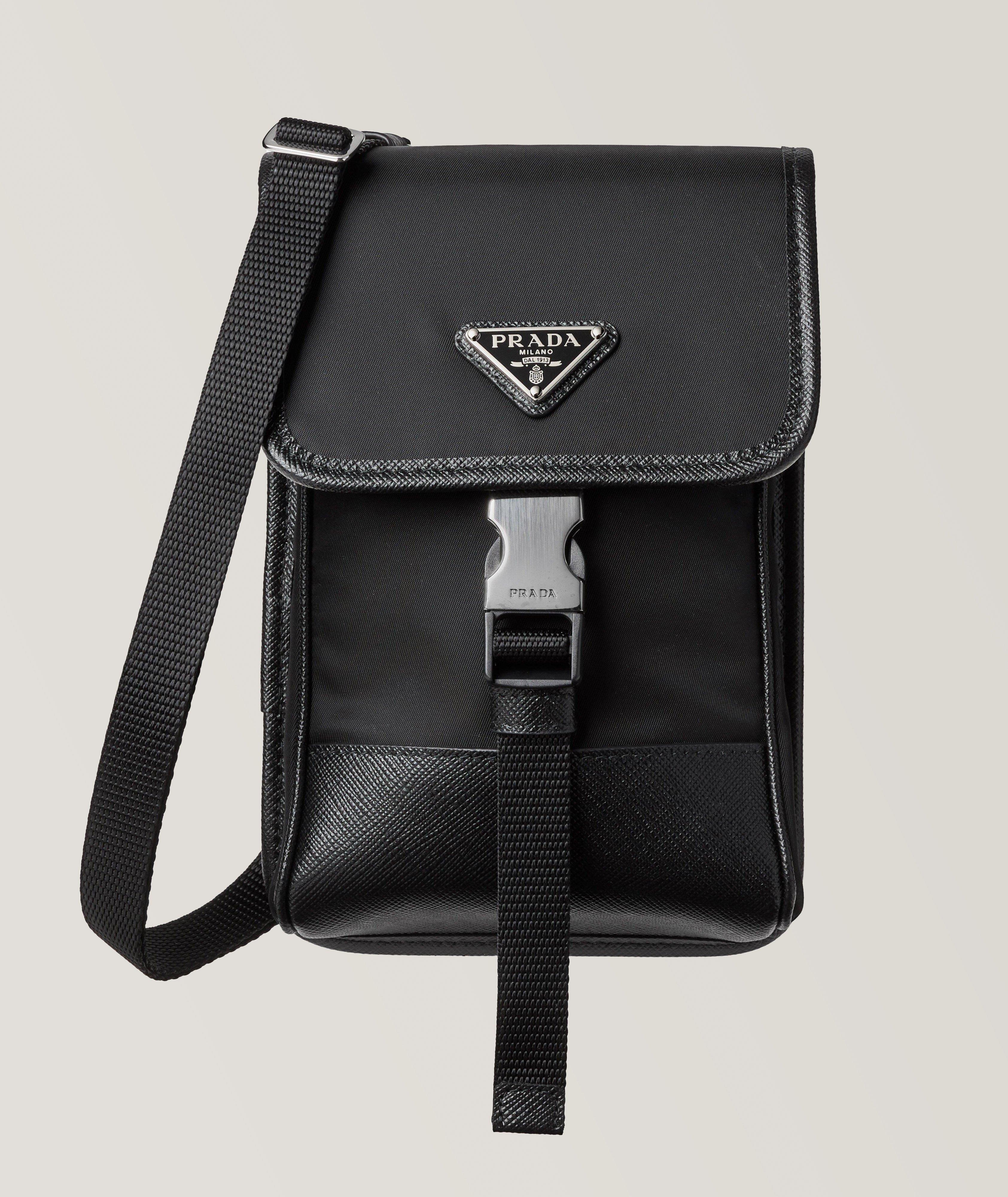 Prada Nylon And Saffiano Leather Smart Phone Carrier | Wallets | Harry ...