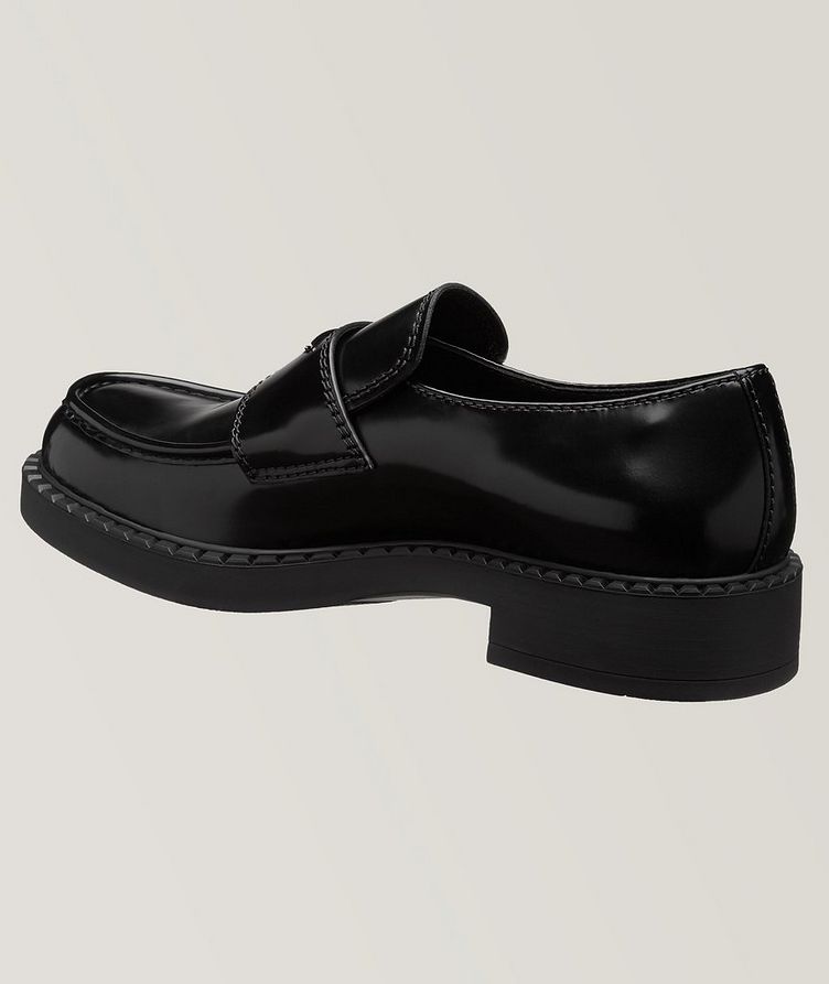 Logo Spazzolato Leather Loafers image 1