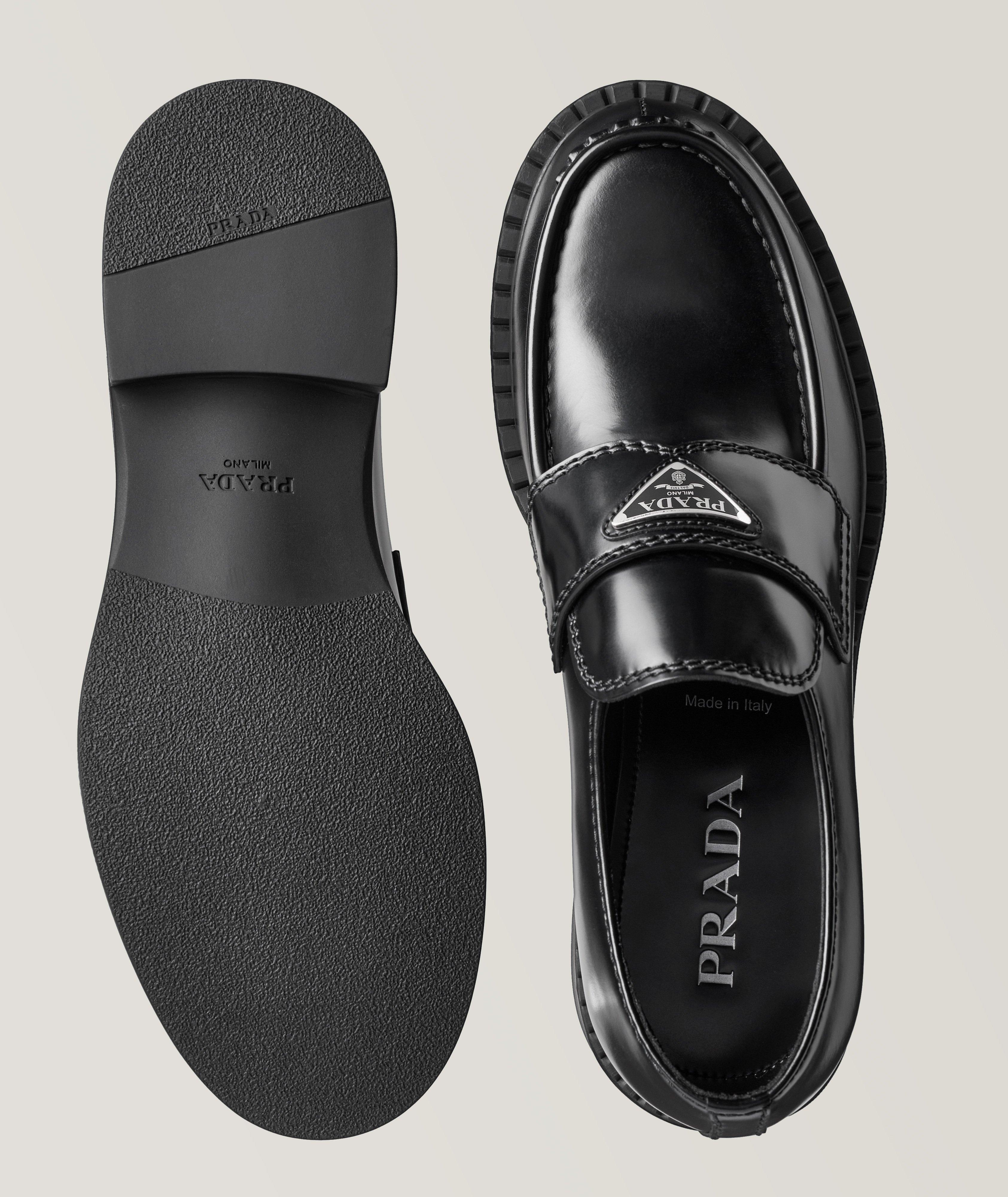 Brushed leather loafers prada hot sale