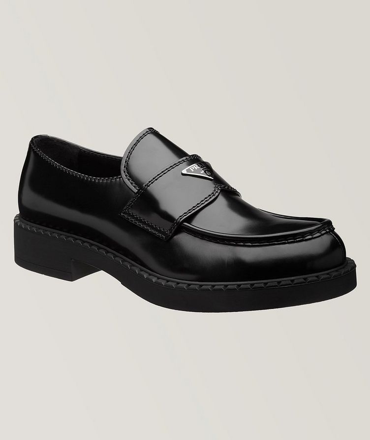 Logo Spazzolato Leather Loafers image 0