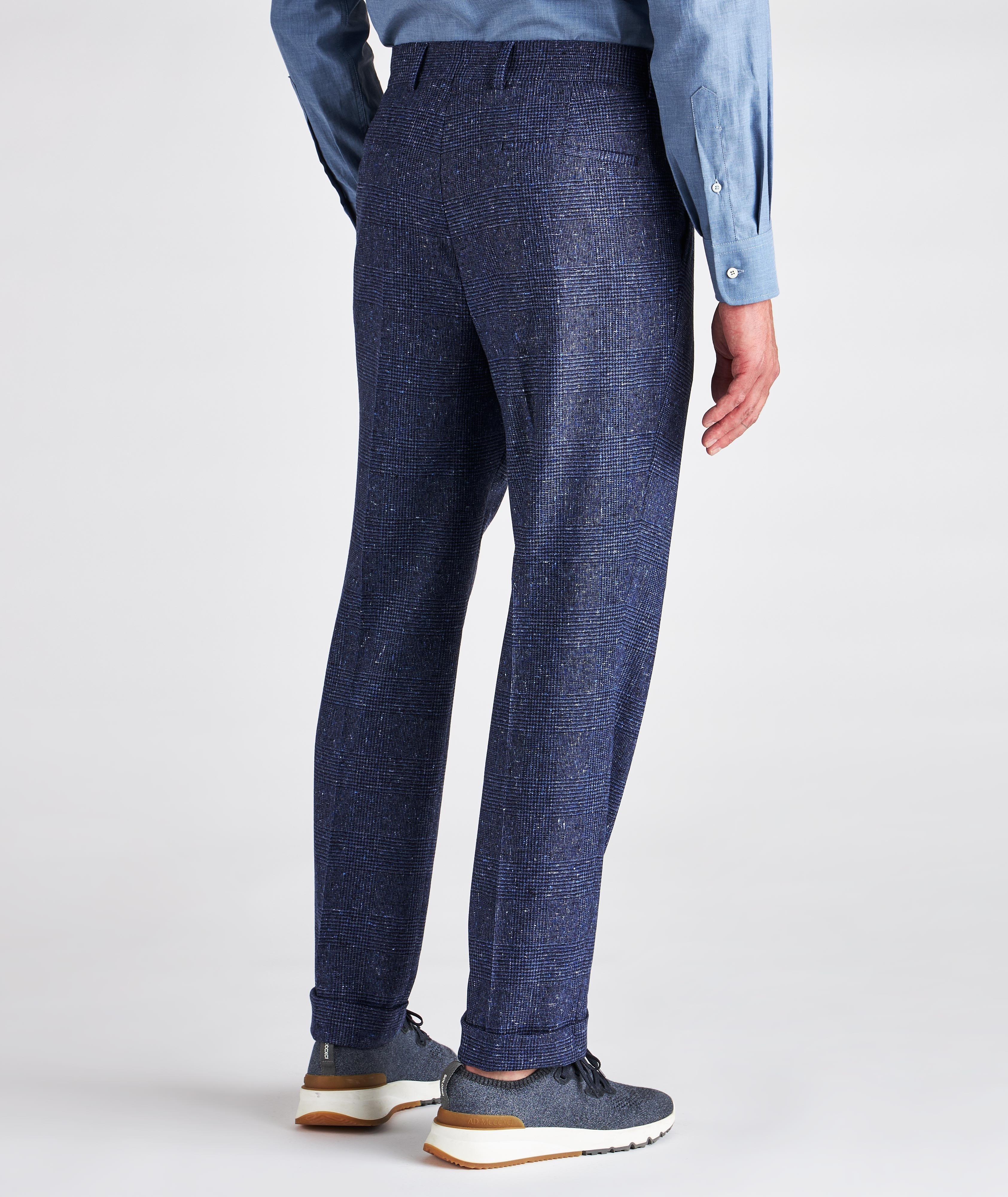 Pleated Wool-Cashmere Glen Plaid Dress Pants image 3