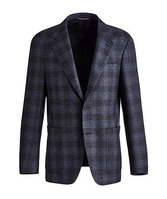 Canali Wool Plaid Boucle Sports Jacket