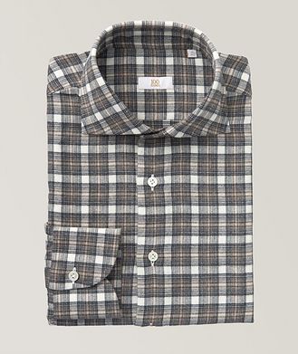 100Hands Gold Line Handmade Flannel Checked Sports Shirt