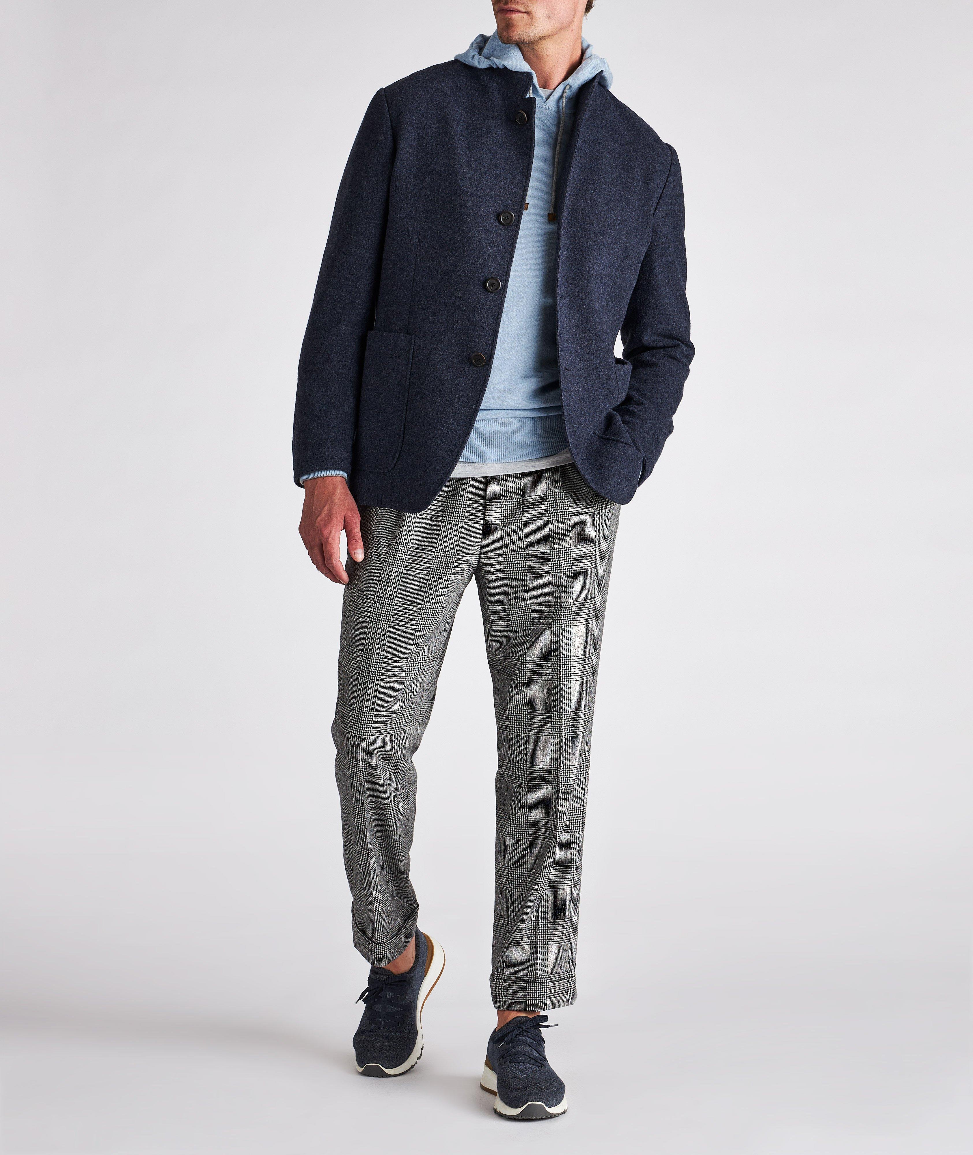 Ribbed Cashmere Pullover Hooded Sweater image 1