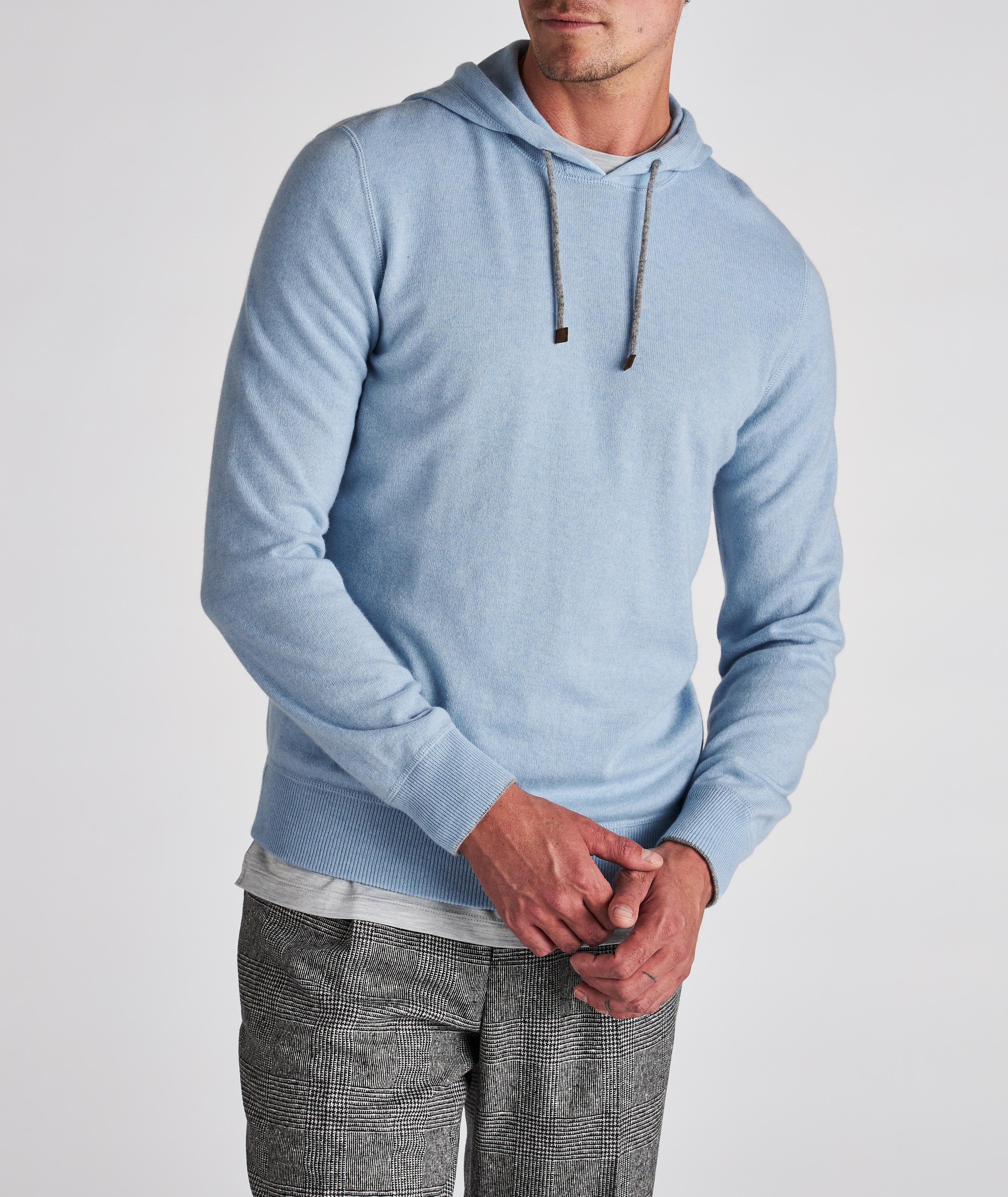 Ribbed Cashmere Pullover Hooded Sweater image 2