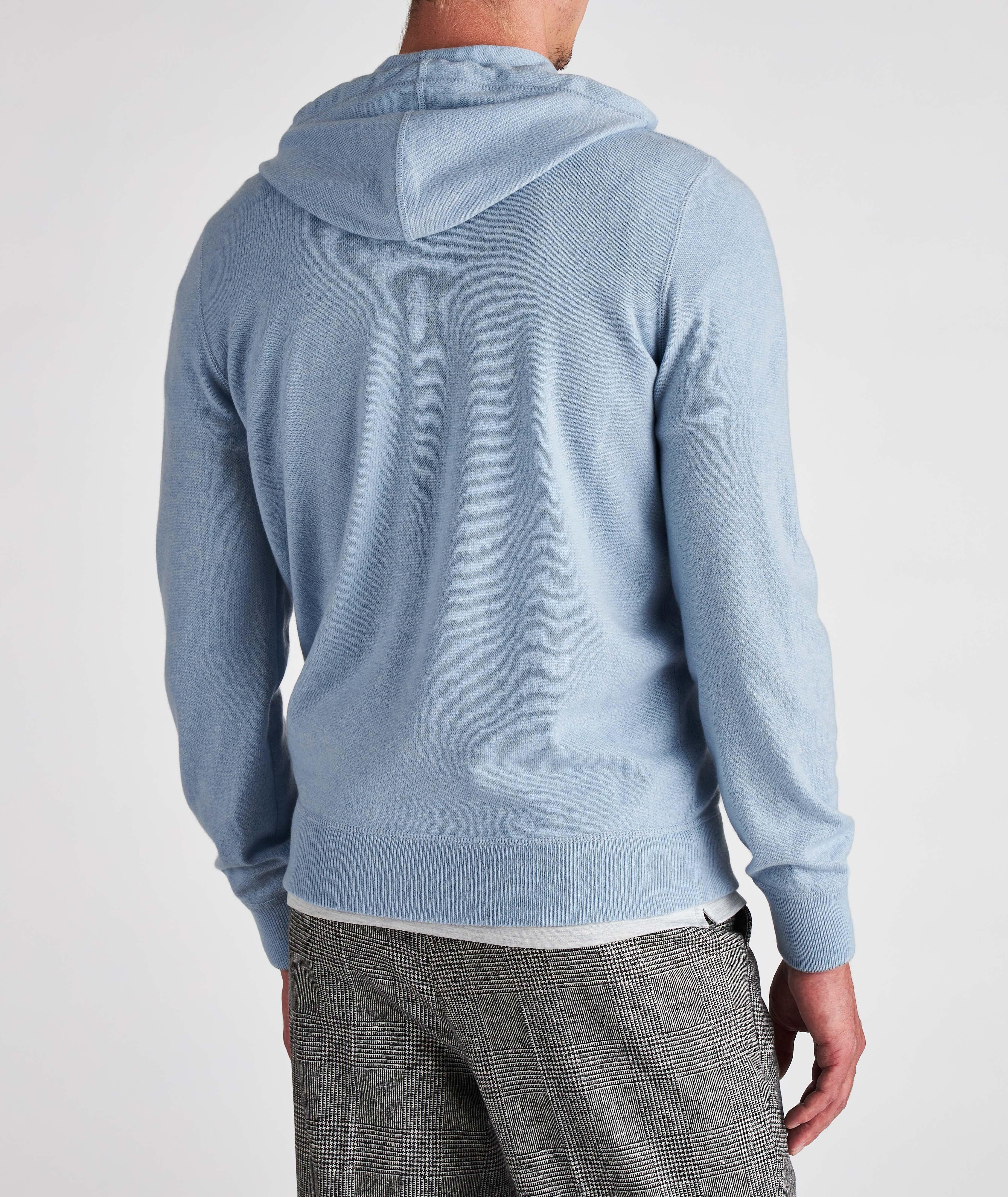 Ribbed Cashmere Pullover Hooded Sweater image 3
