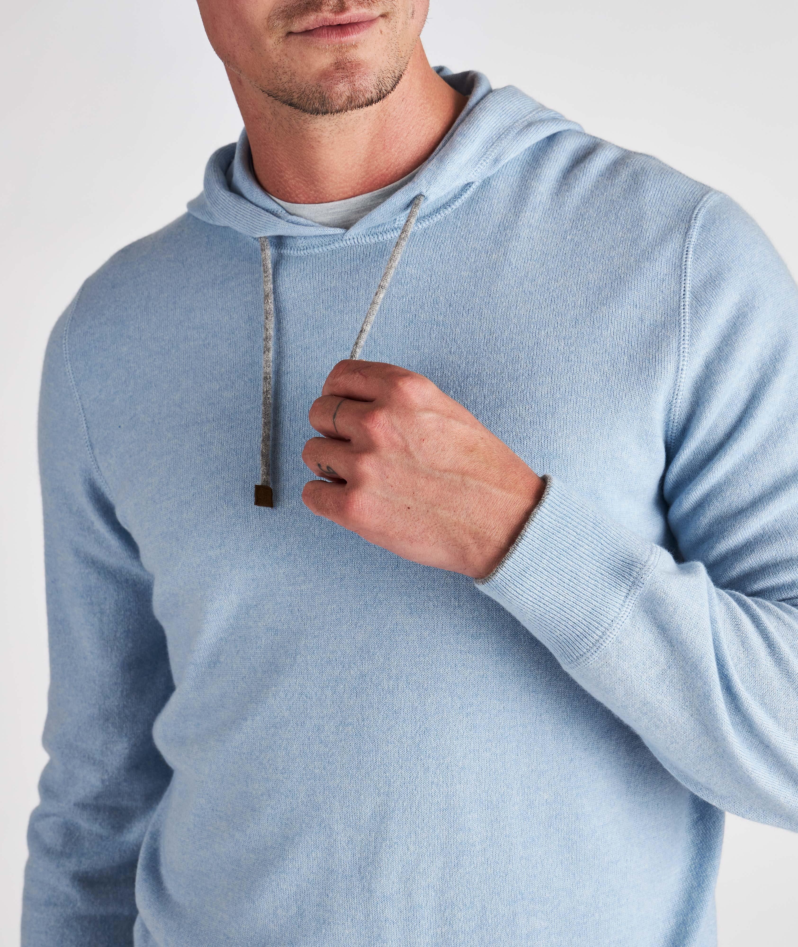 Ribbed Cashmere Pullover Hooded Sweater image 4