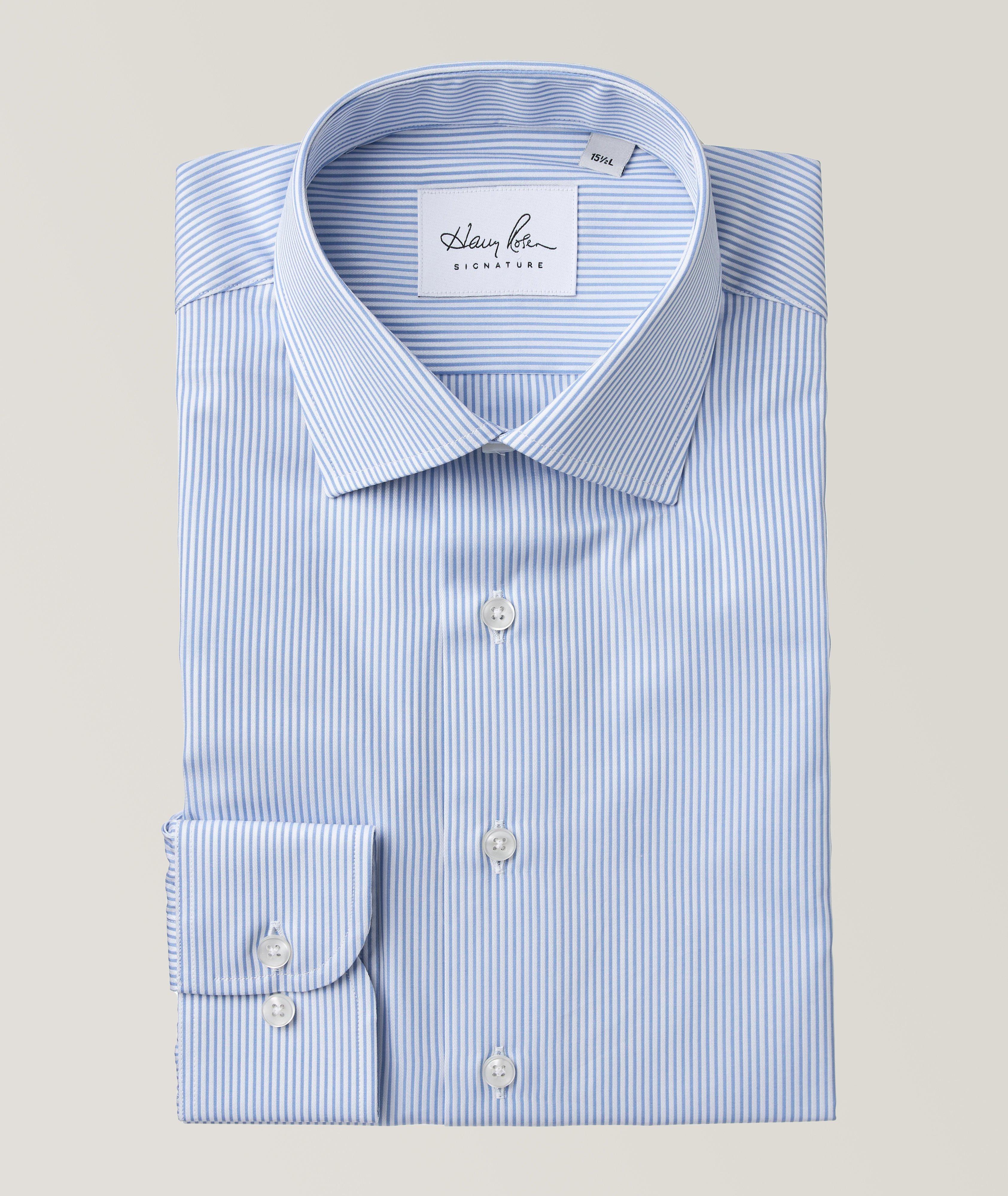 Striped Cotton Shirt - Pacific Blue/White Stripe