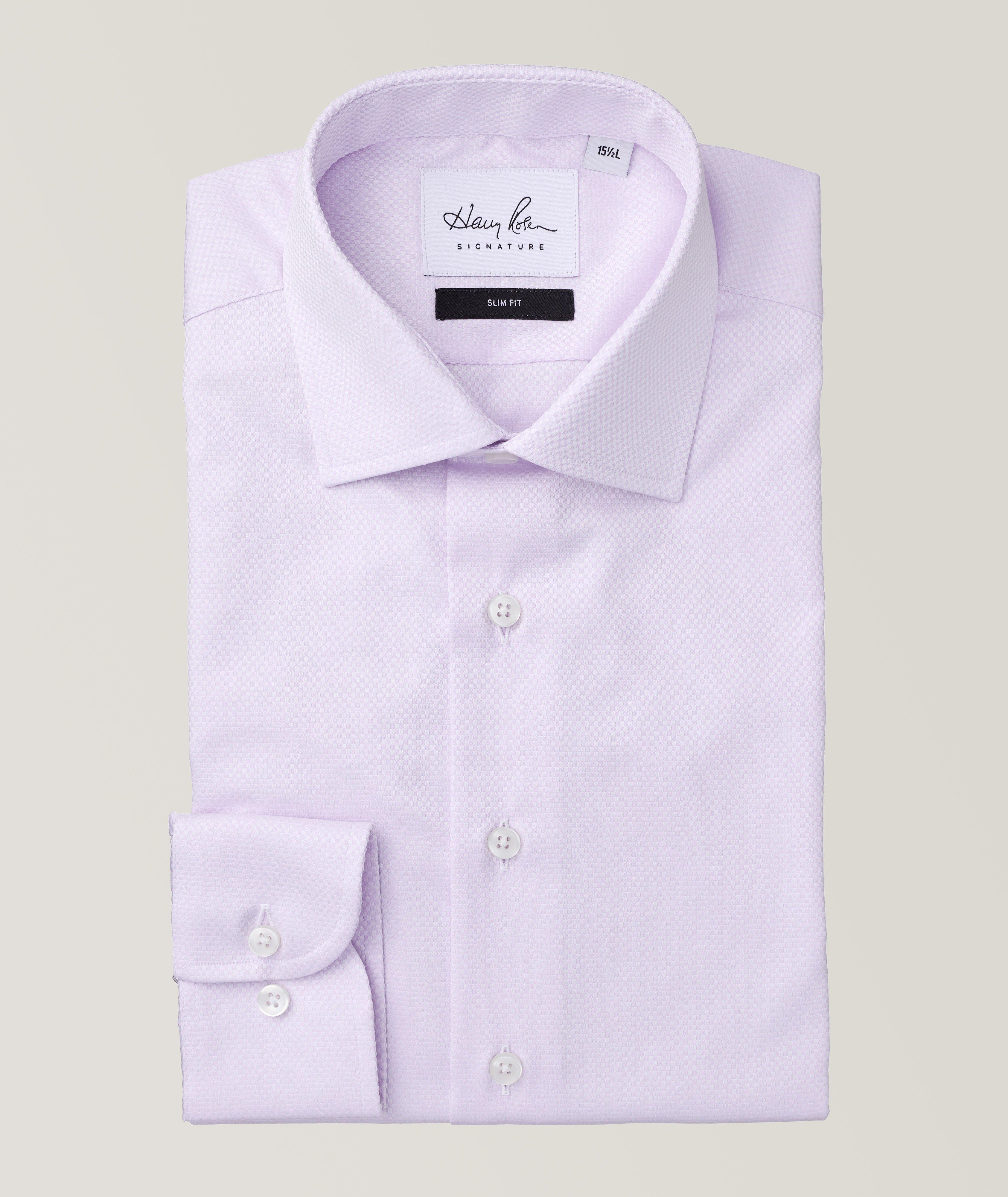 Slim-Fit Checked Cotton Dress Shirt image 0