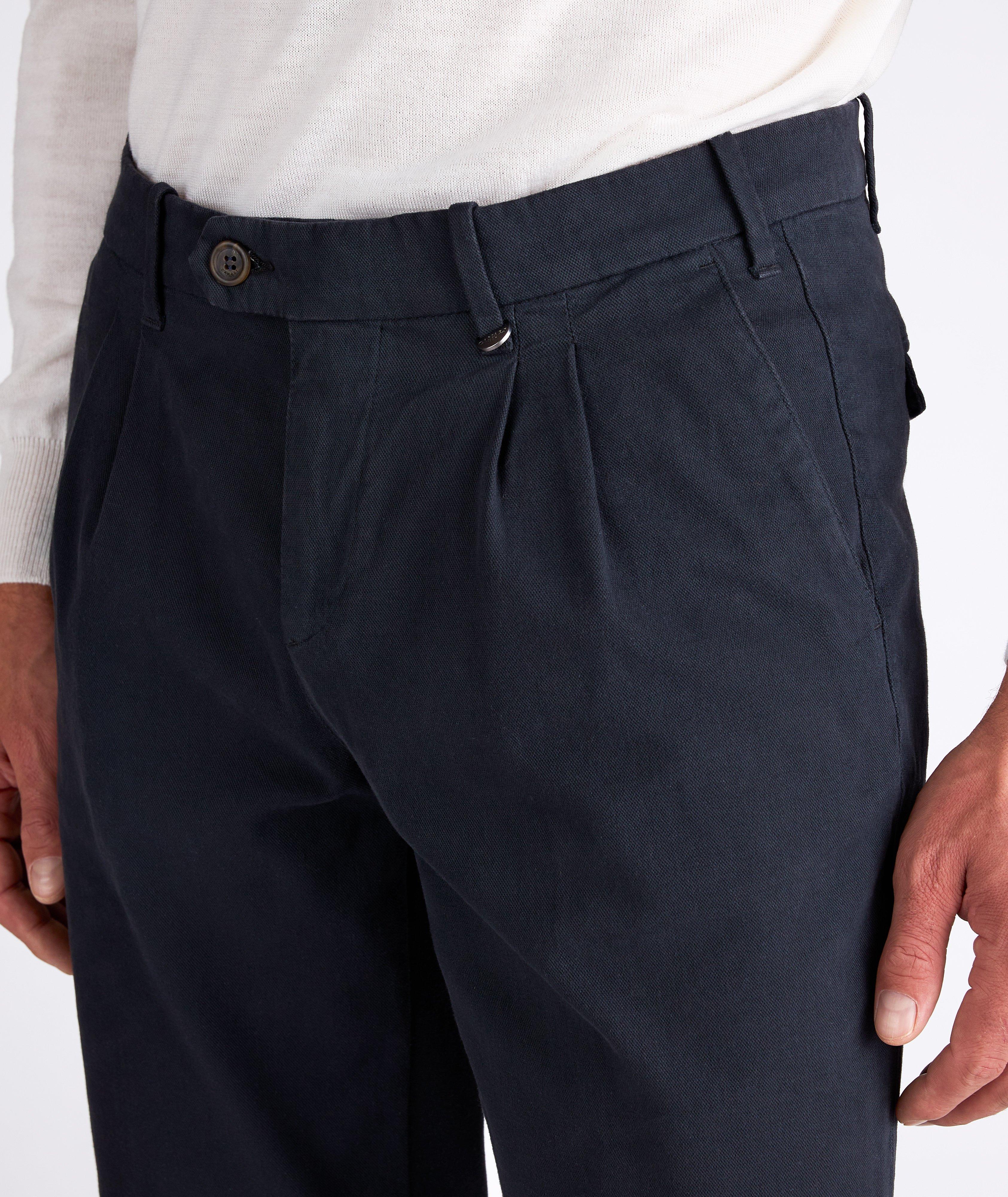 Pleated Cuffed Cotton-Lyocell Chino Pants image 3