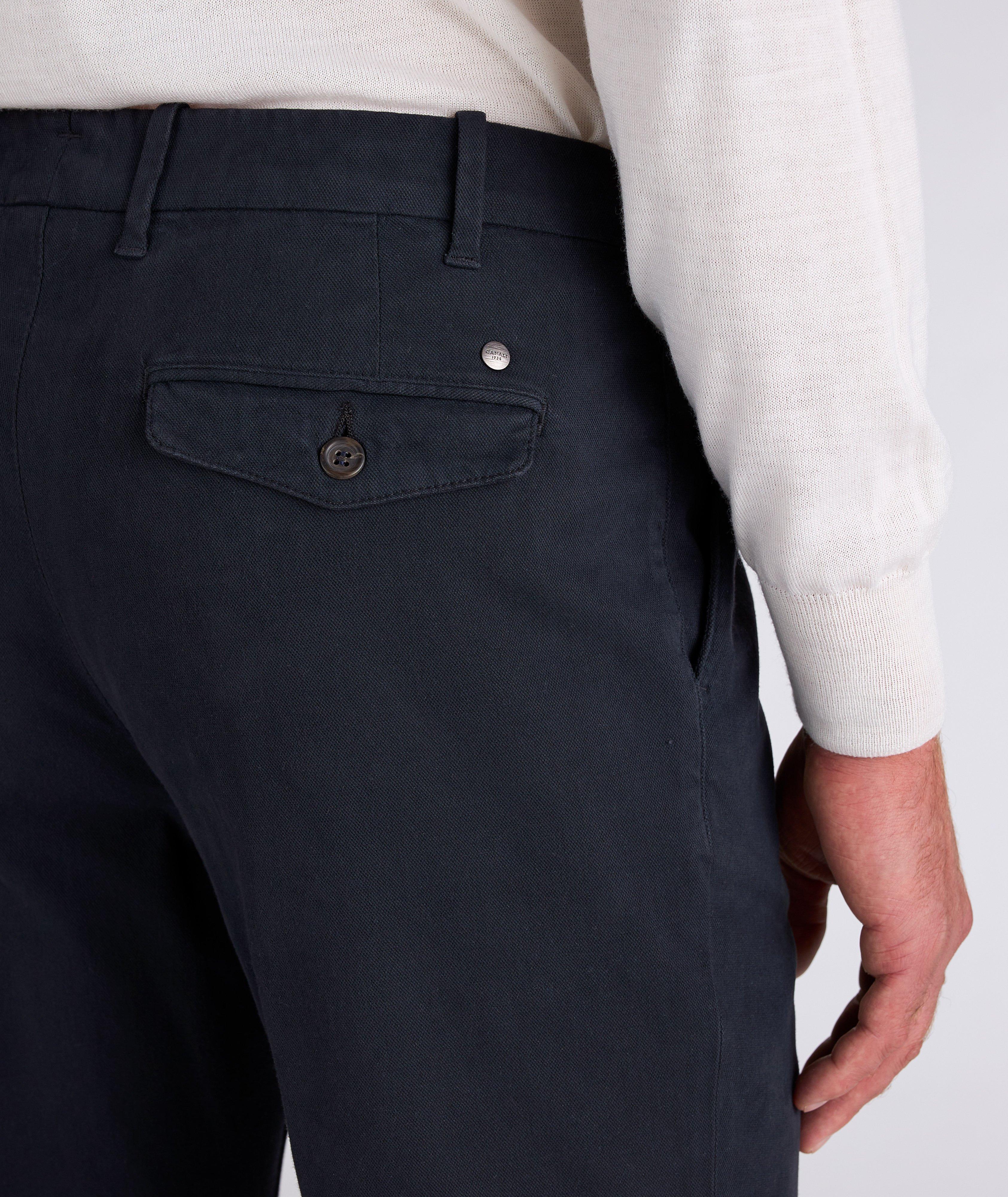 Pleated Cuffed Cotton-Lyocell Chino Pants image 4