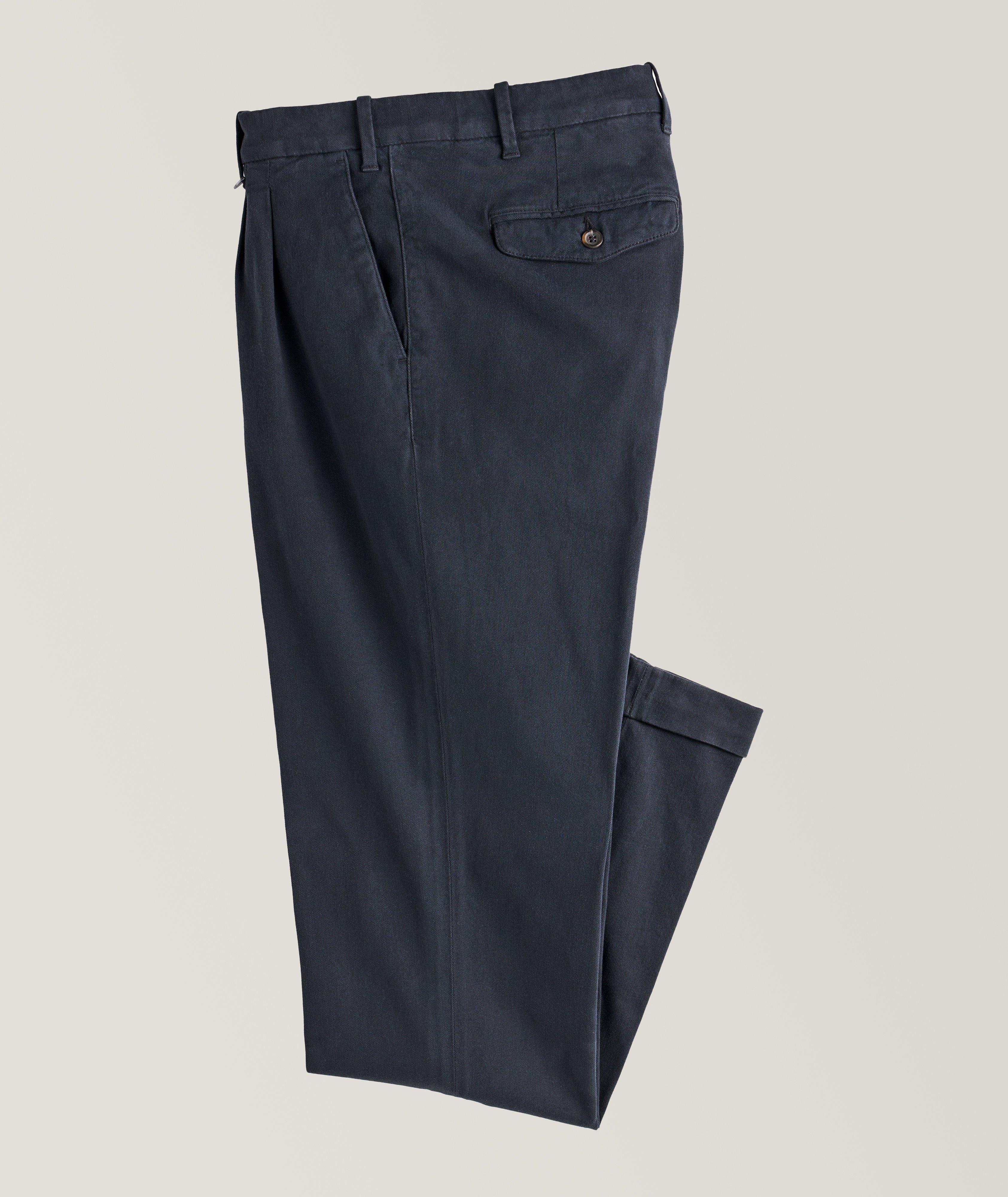 Pleated Cuffed Cotton-Lyocell Chino Pants image 0