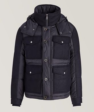 Canali Filled Down Padded Panel Hooded Jacket