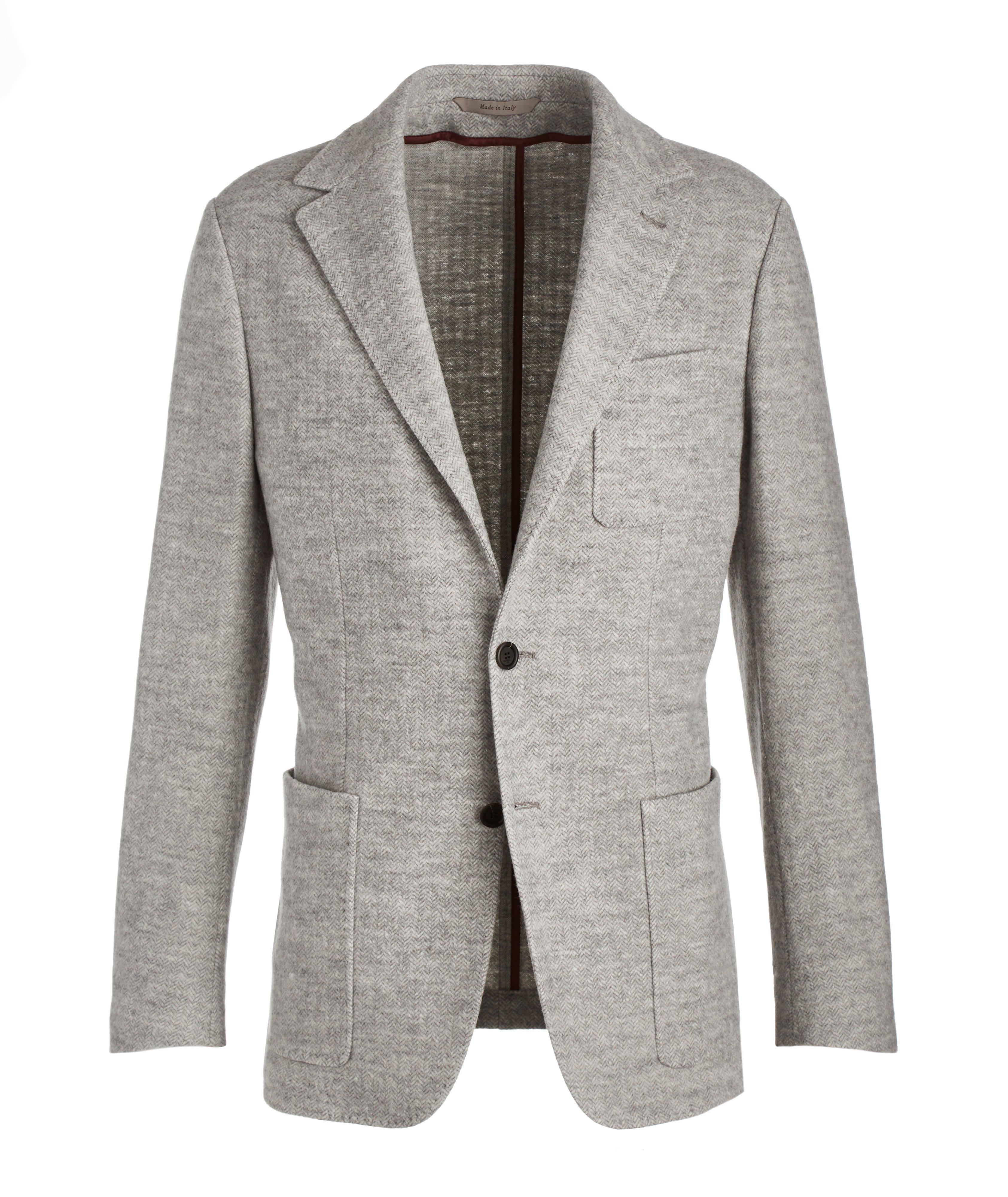 Canali Unstructured Herringbone Soft Jersey Sports Jacket | Sport ...