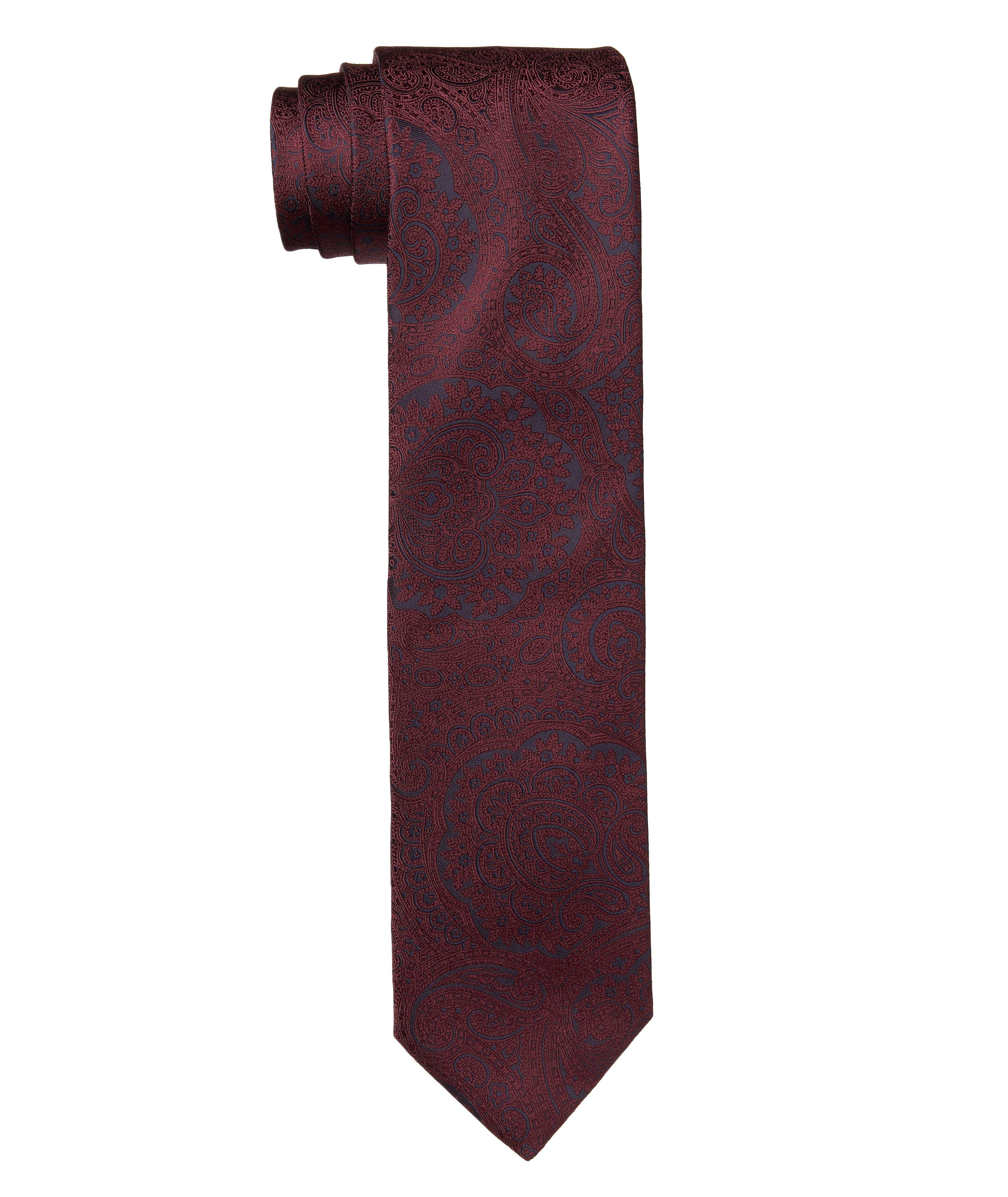 Paisley Printed Silk Tie image 0