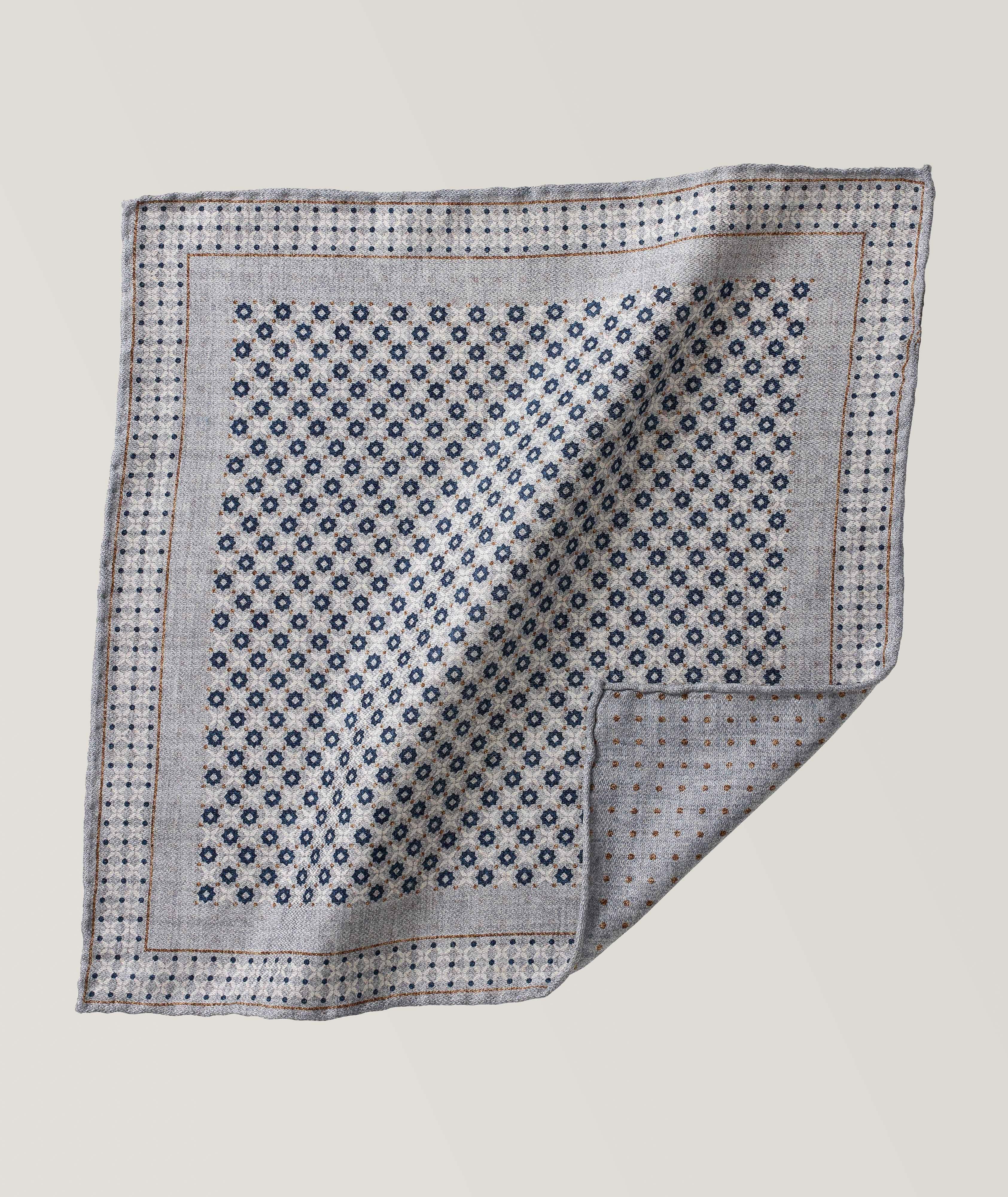 Reversible Neat Dot Print Silk Pocket Square image 0