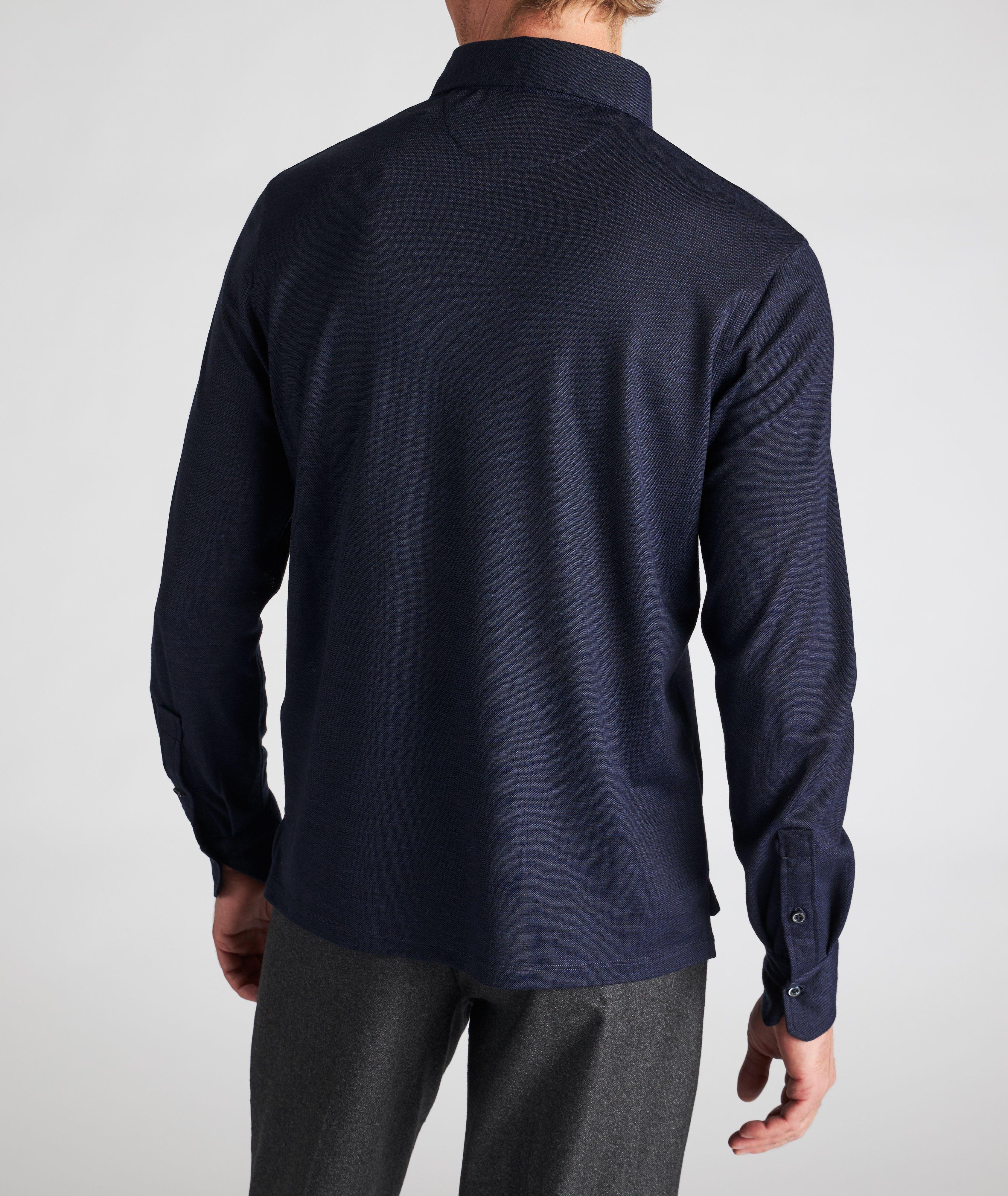 Polo en tricot de laine à manches longues image 3