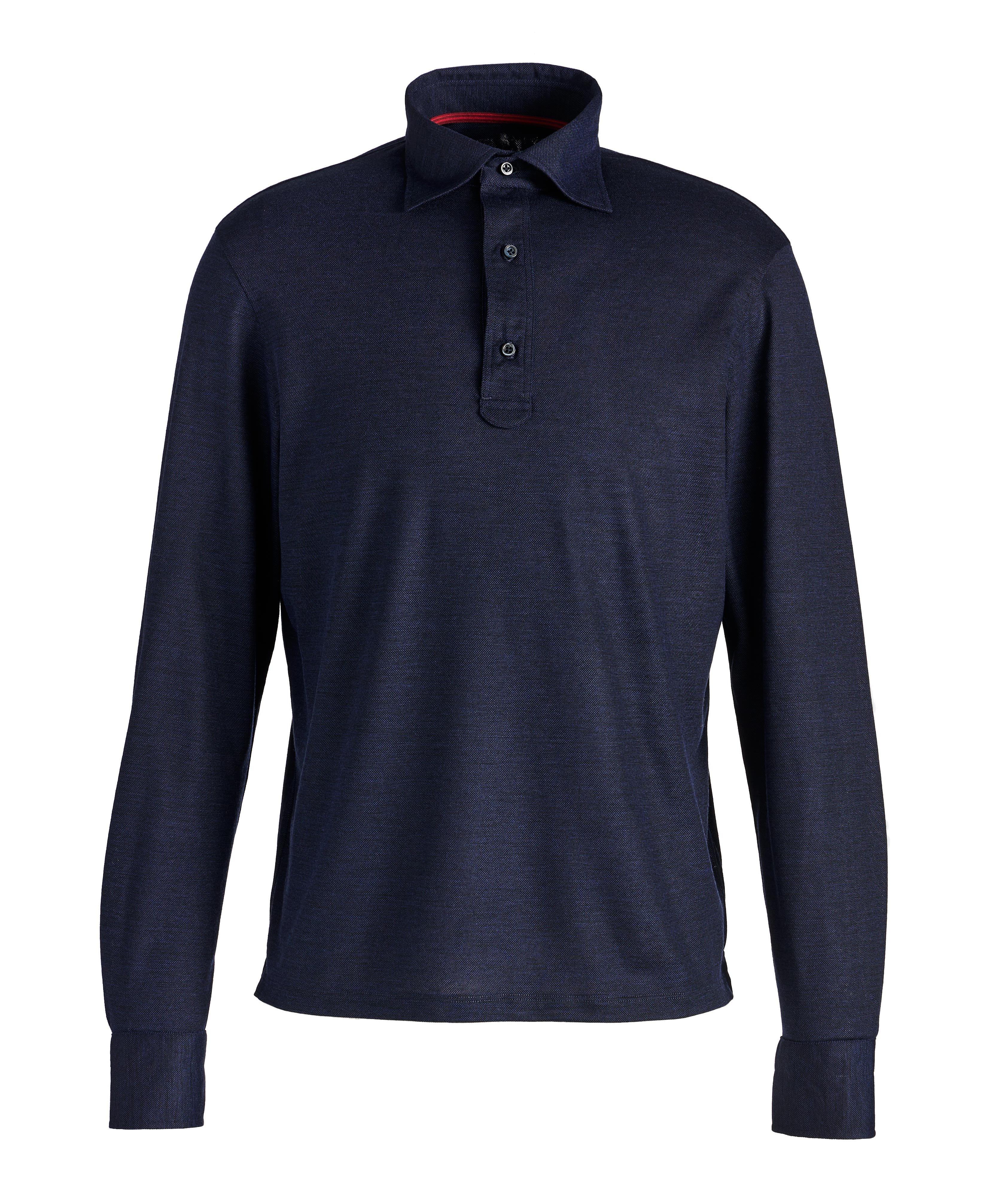 Polo en tricot de laine à manches longues image 0
