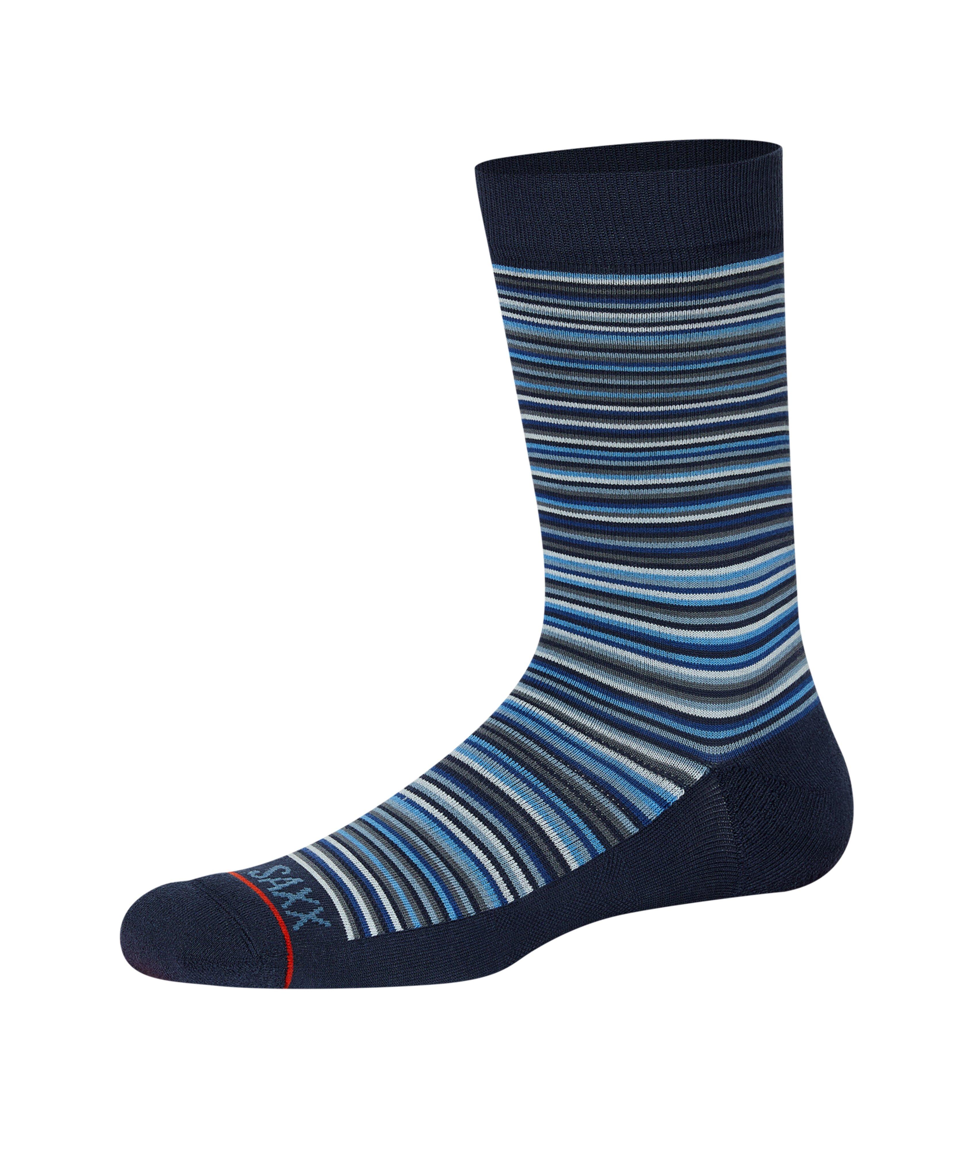 Stripe Patterned Nylon-Blend Crew Socks image 0