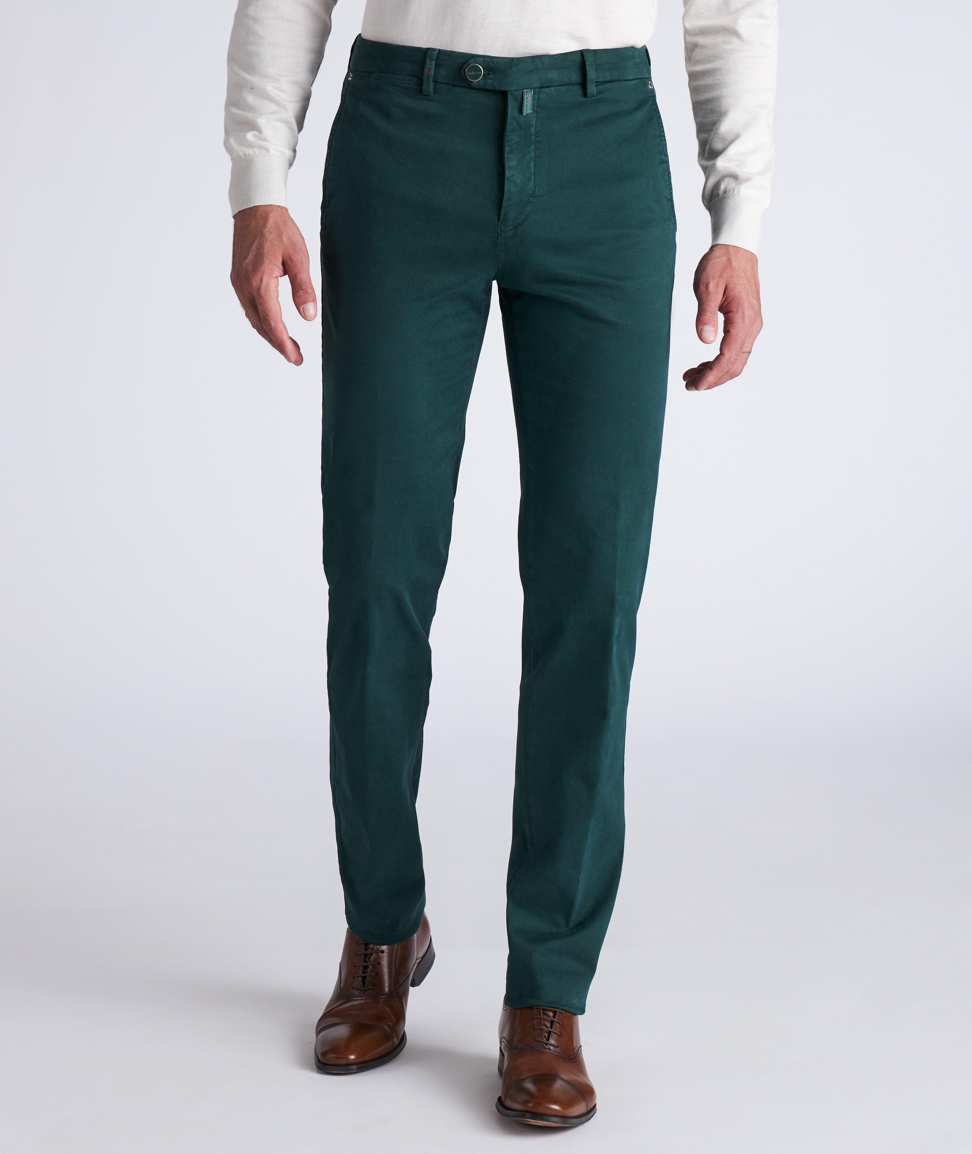 Cotton jersey straight pants in blue - Kiton