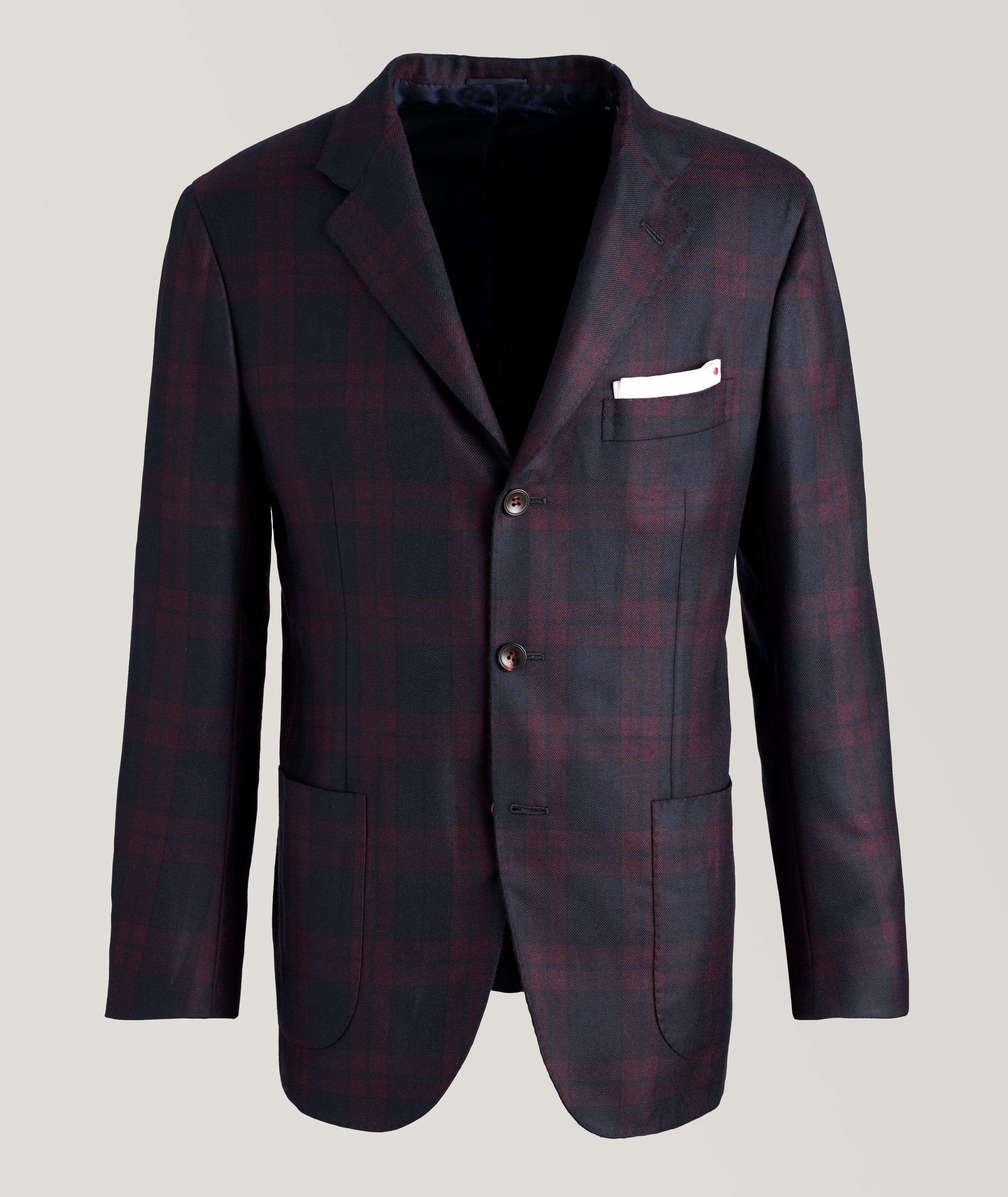 Plaid Cashmere, Wool & Silk Blend Sport Jacket image 0