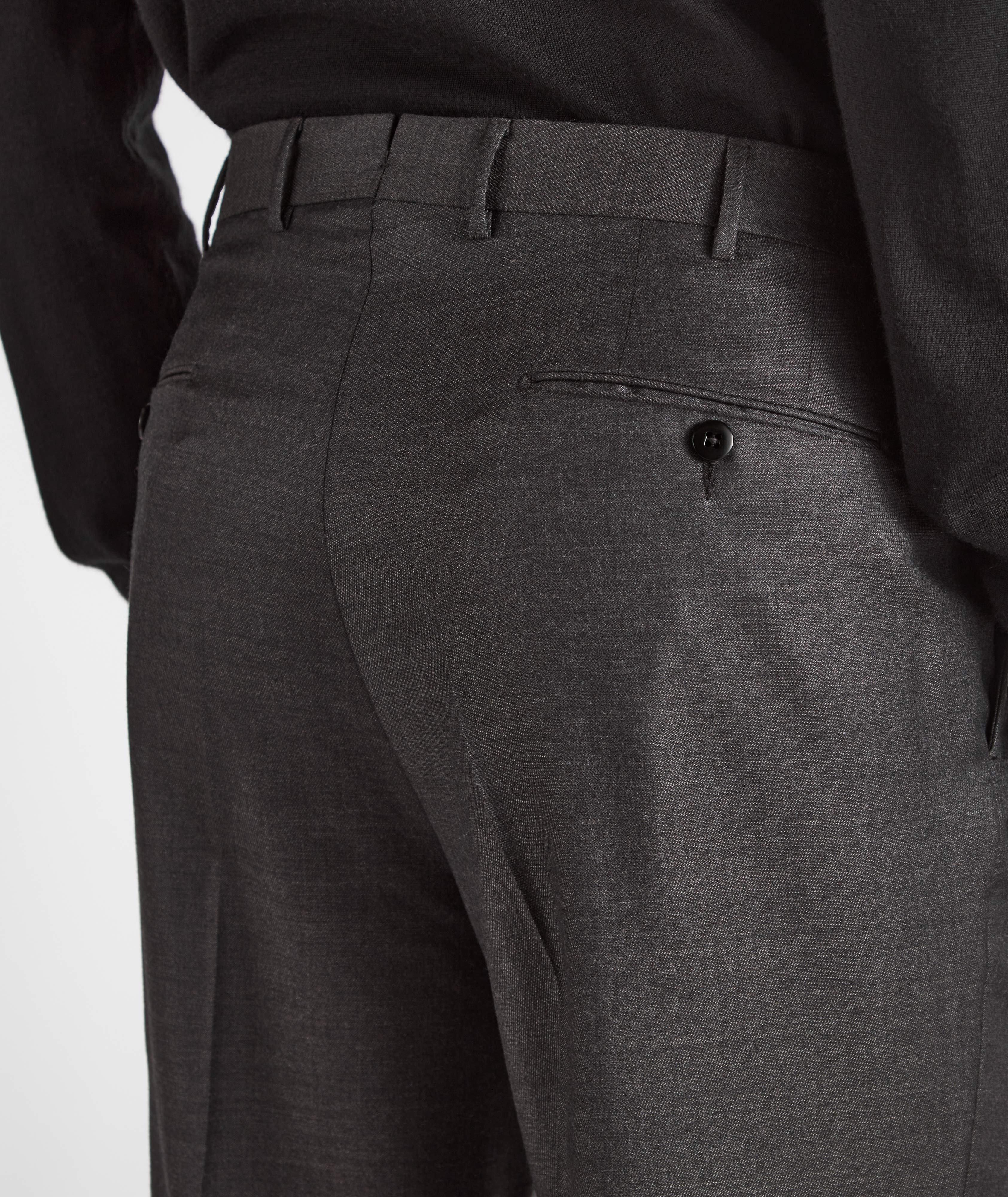 Charcoal Micro Formal Tailored Trousers