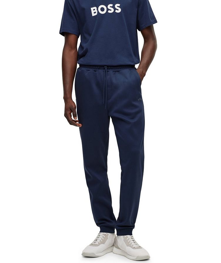 Curved Logo Cotton Trackpants image 1