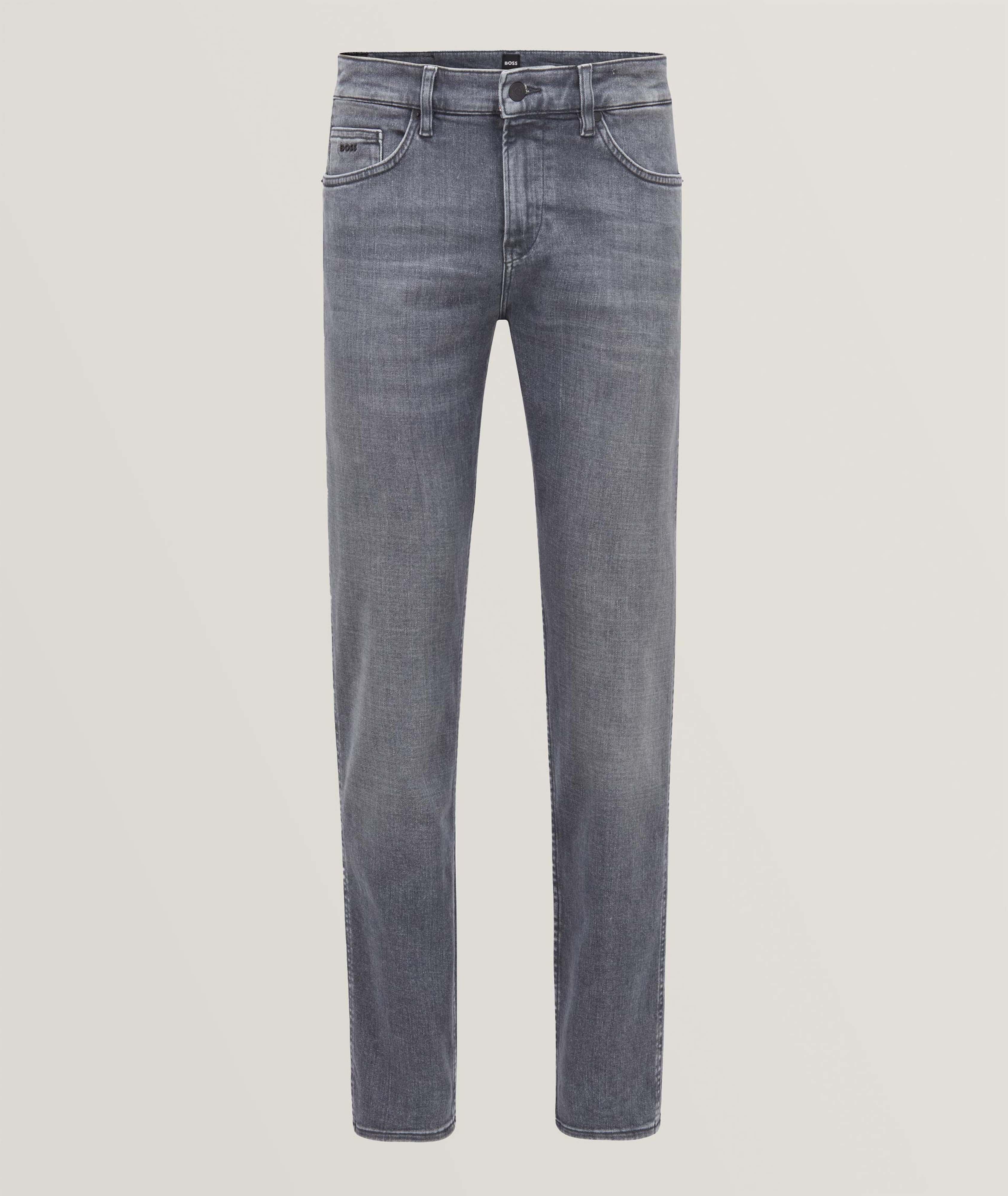 BOSS - Dark-blue jeans in super-stretch denim