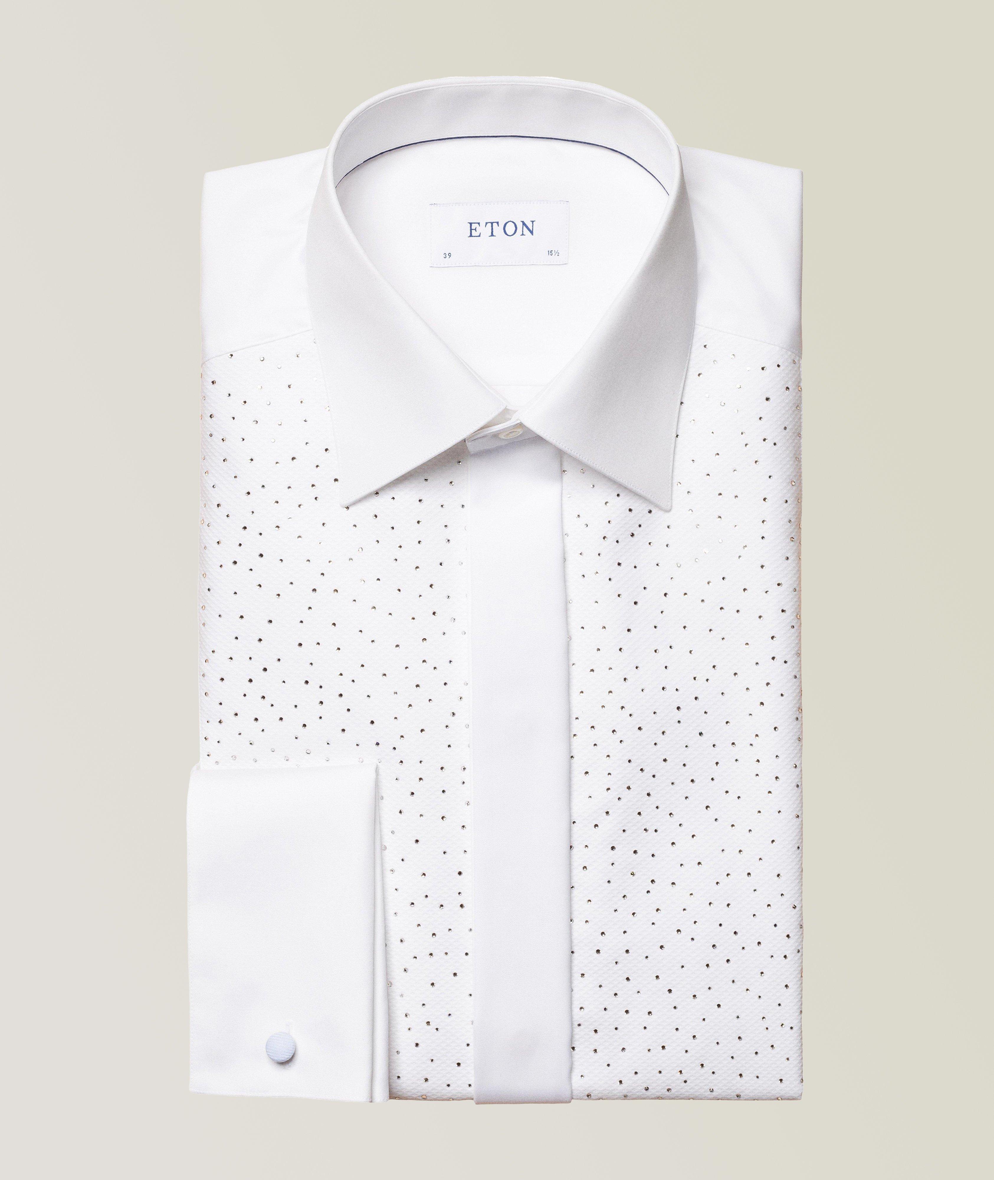 Eton Slim-Fit Swarovski Crystals Piqué Tuxedo Shirt 