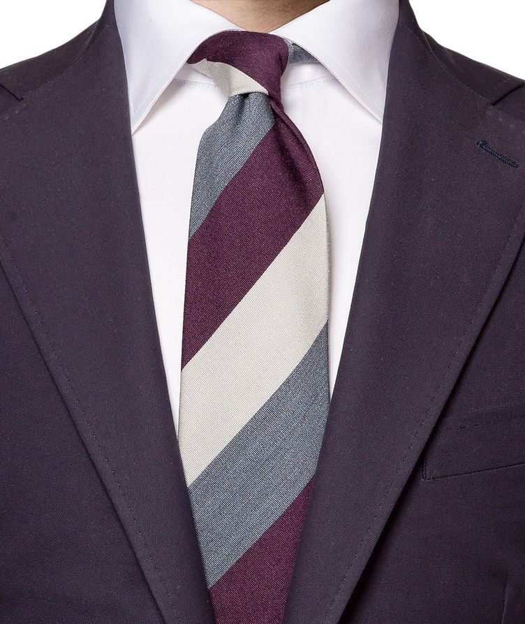 Striped Silk-Cotton Tie image 1