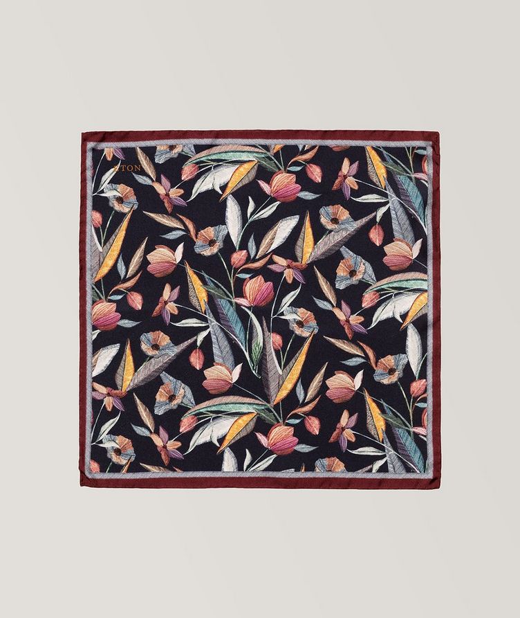 Floral Print Silk Pocket Square image 1