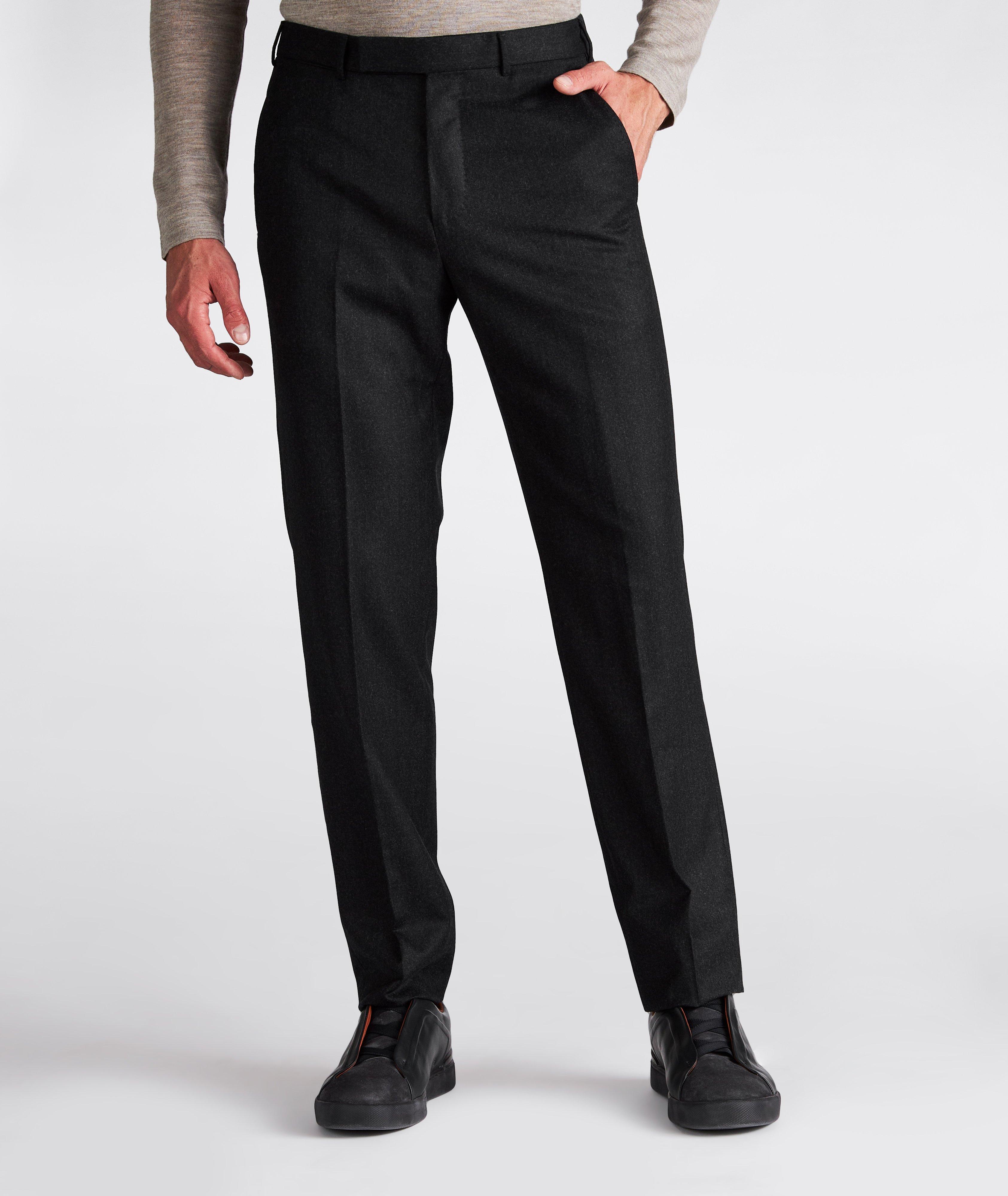 Black Wool Stretch Dress Pant