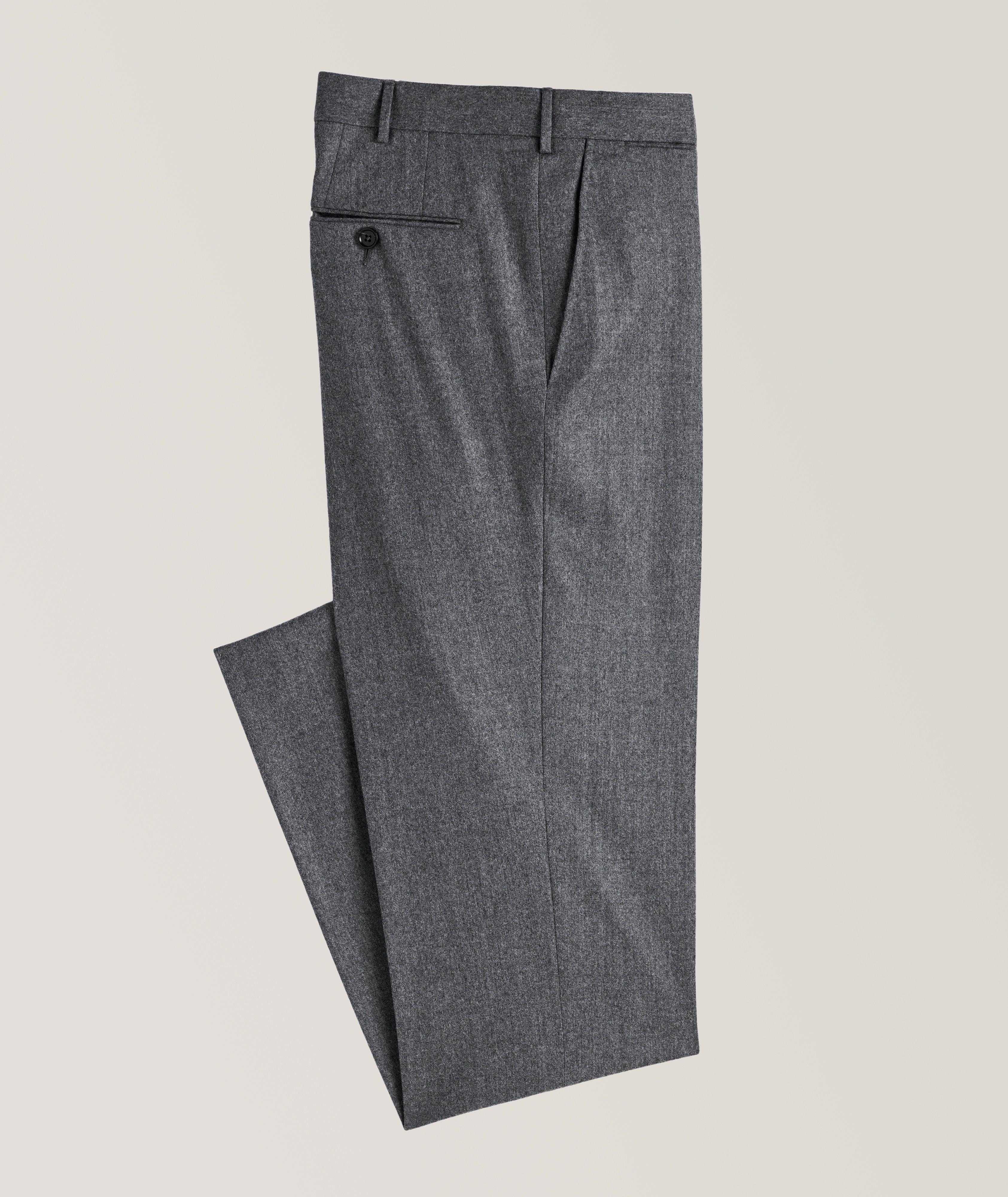 Pantalon habillé en flanelle de laine extensible image 0